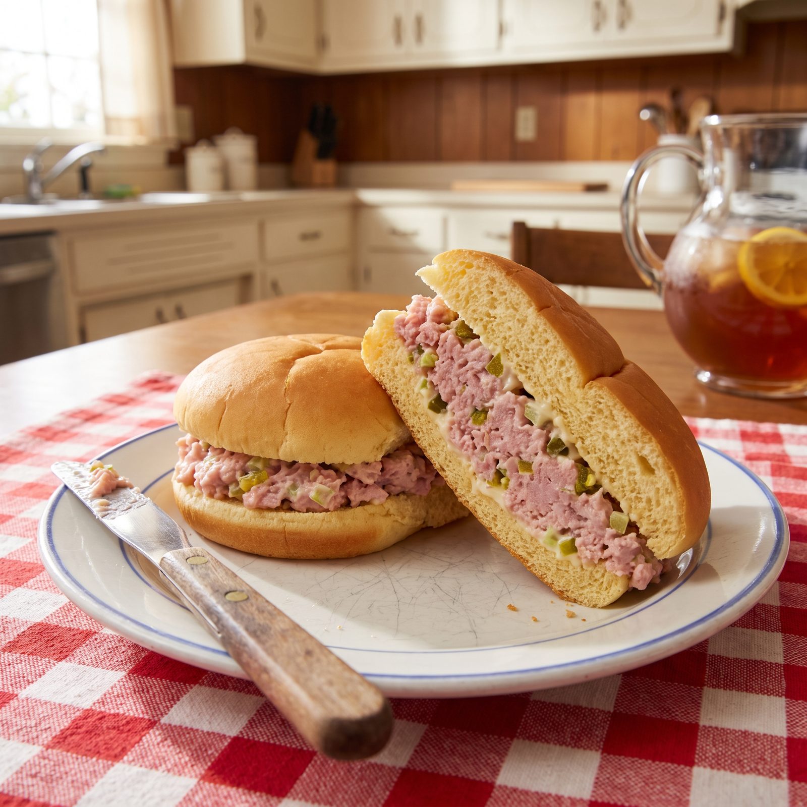 Ham Salad Sandwiches on Soft Rolls