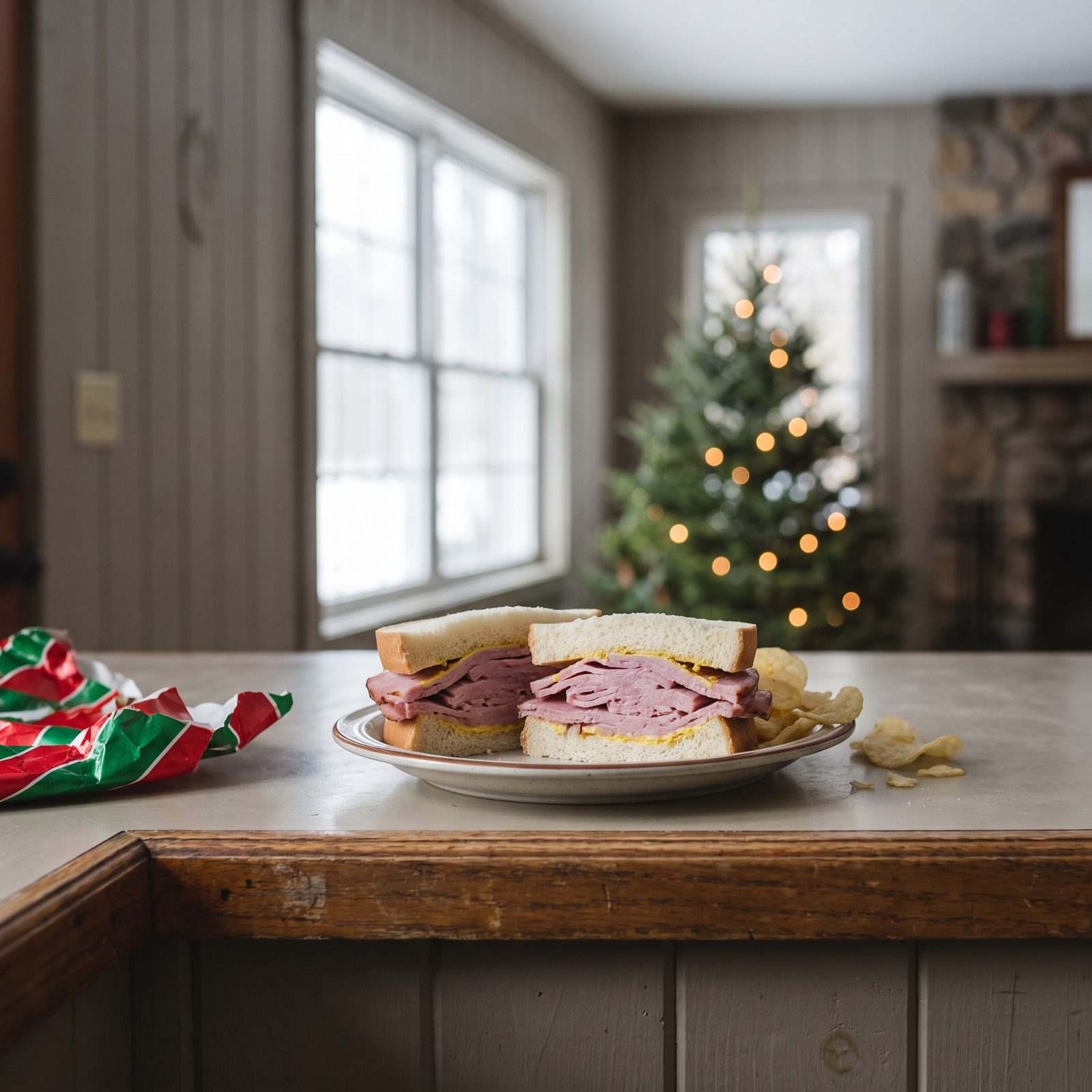 A Ham Sandwich Made From Chilled Leftovers