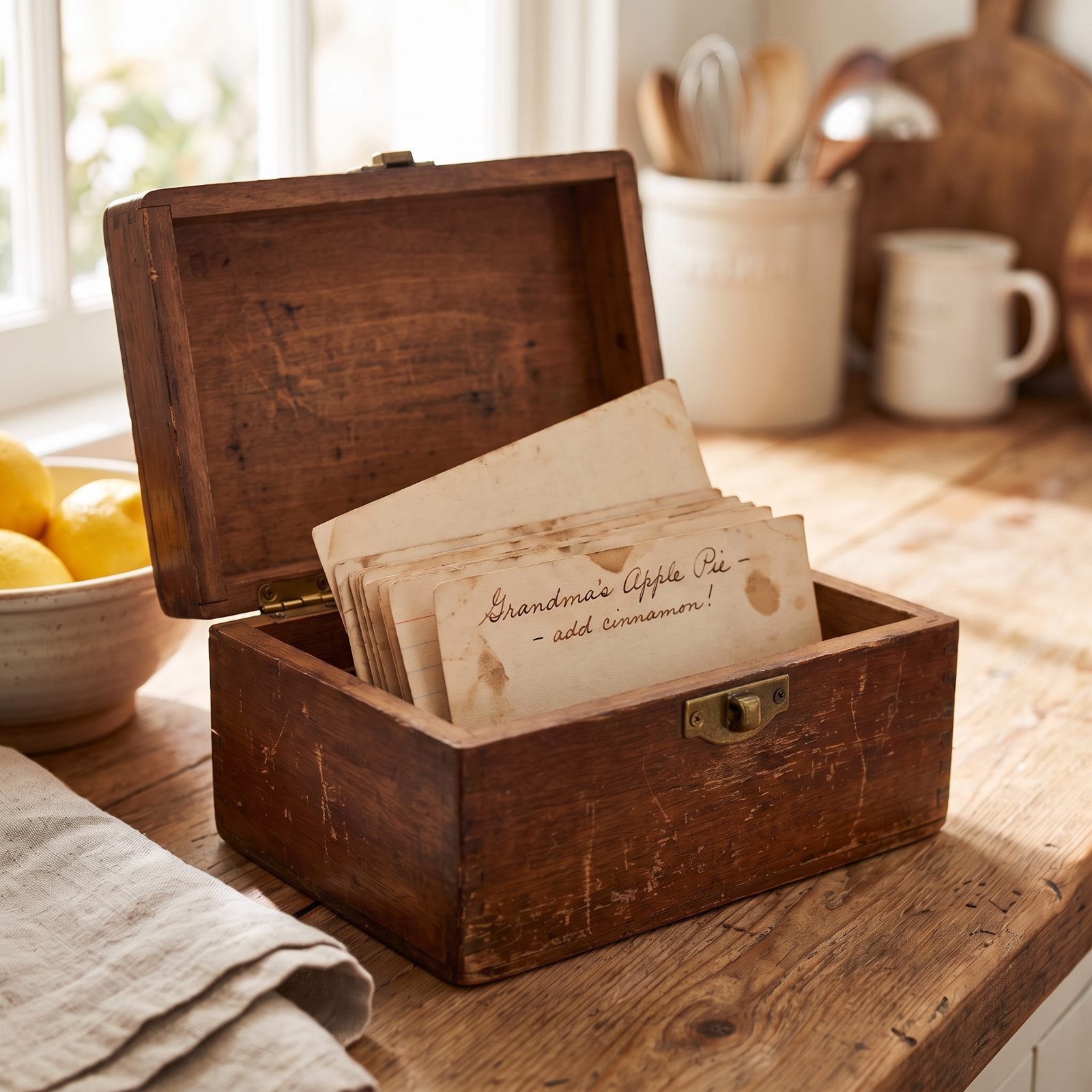 A Handwritten Recipe Box Filled With Family Favorites