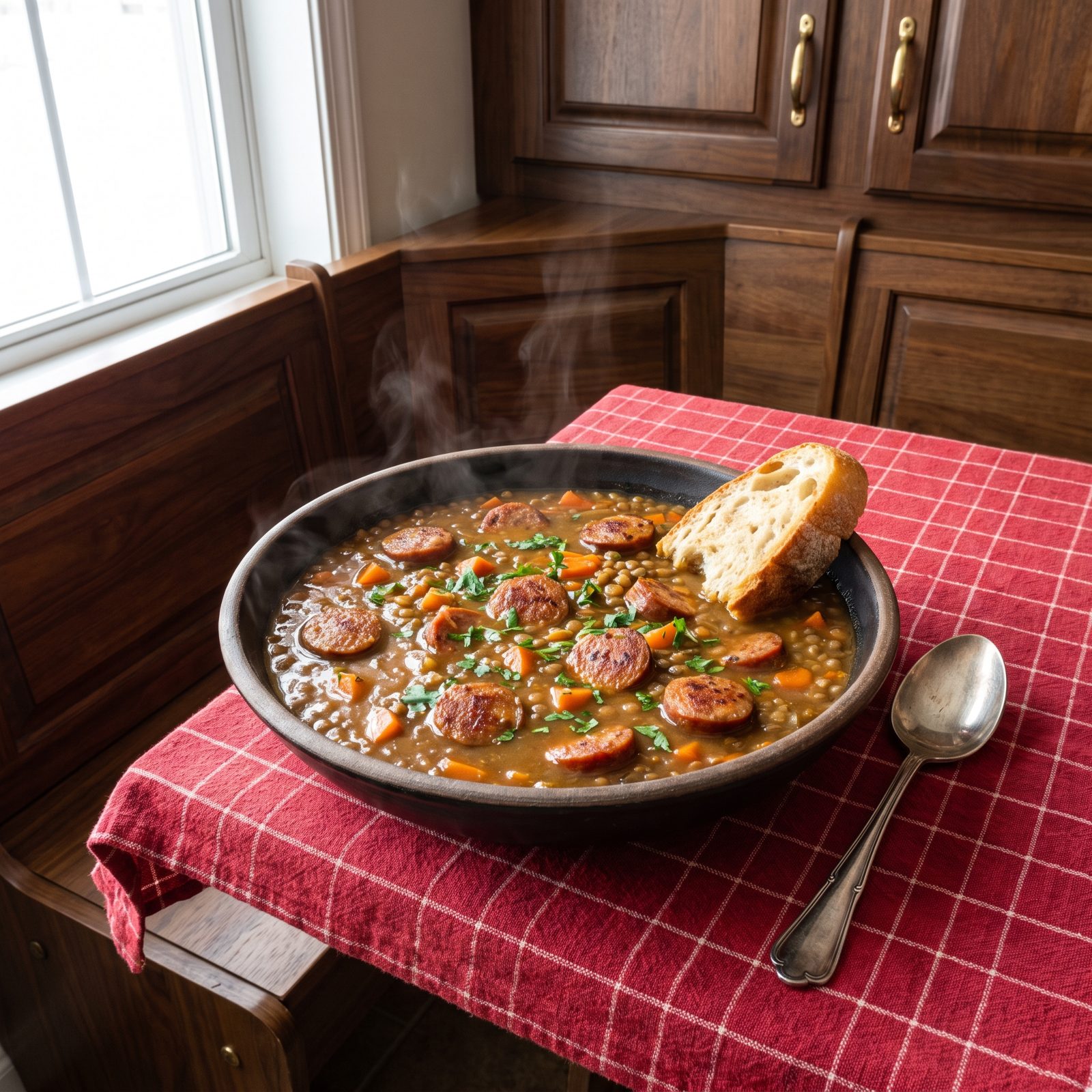 A Hearty Lentil and Sausage Stew