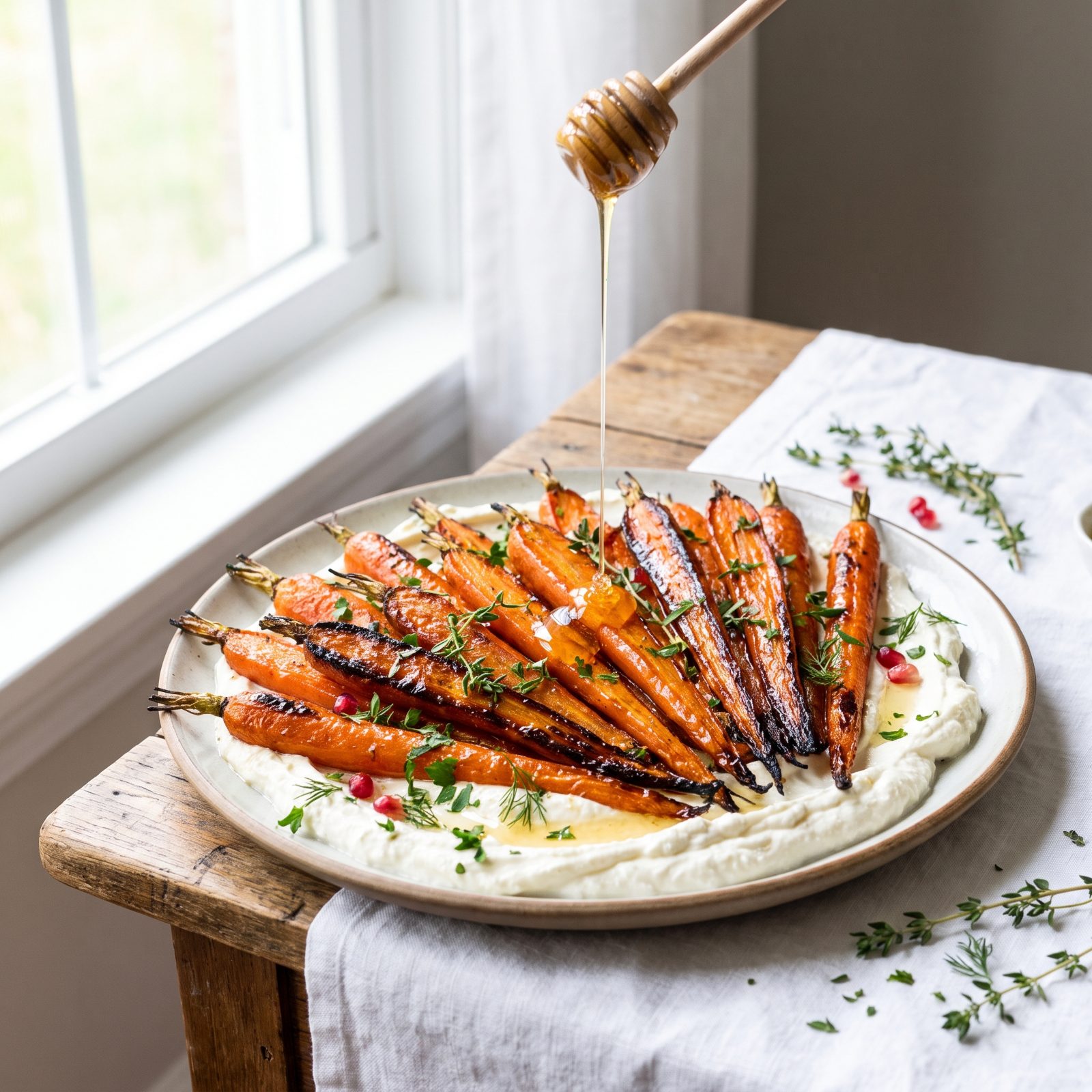 Honey-Roasted Carrots With Whipped Feta