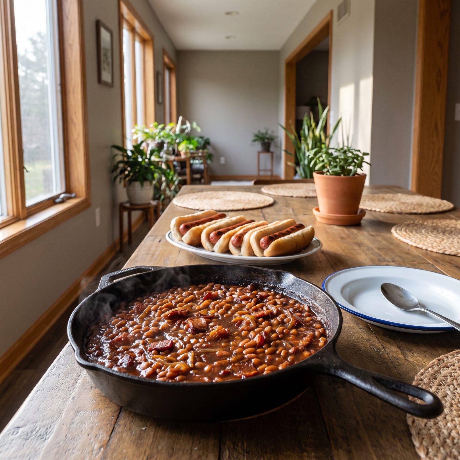 Hot Dogs Upstaged by Smoky Baked Beans