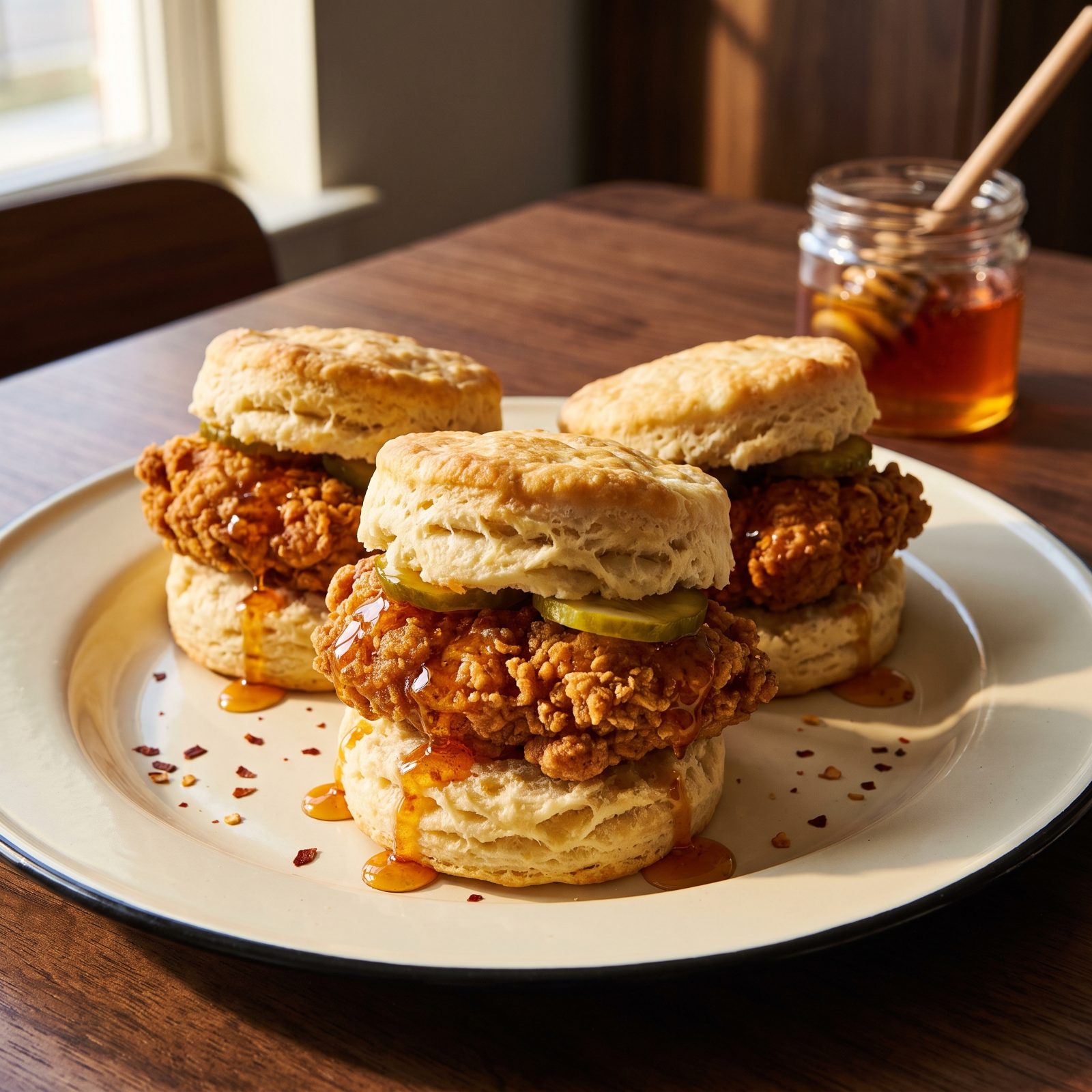 Hot-Honey Fried Chicken Biscuits