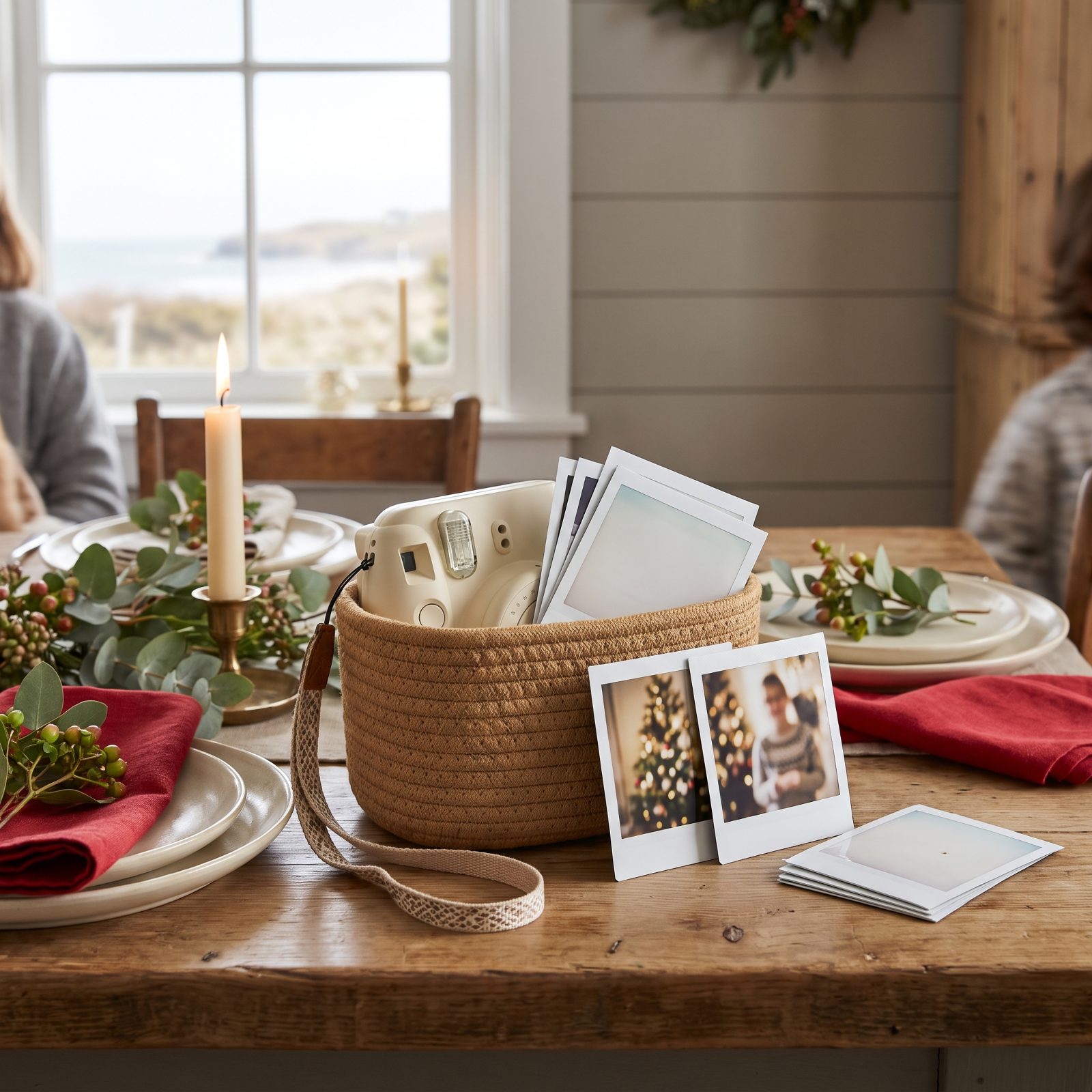 An Instant-Camera Basket for Dinner Snapshots