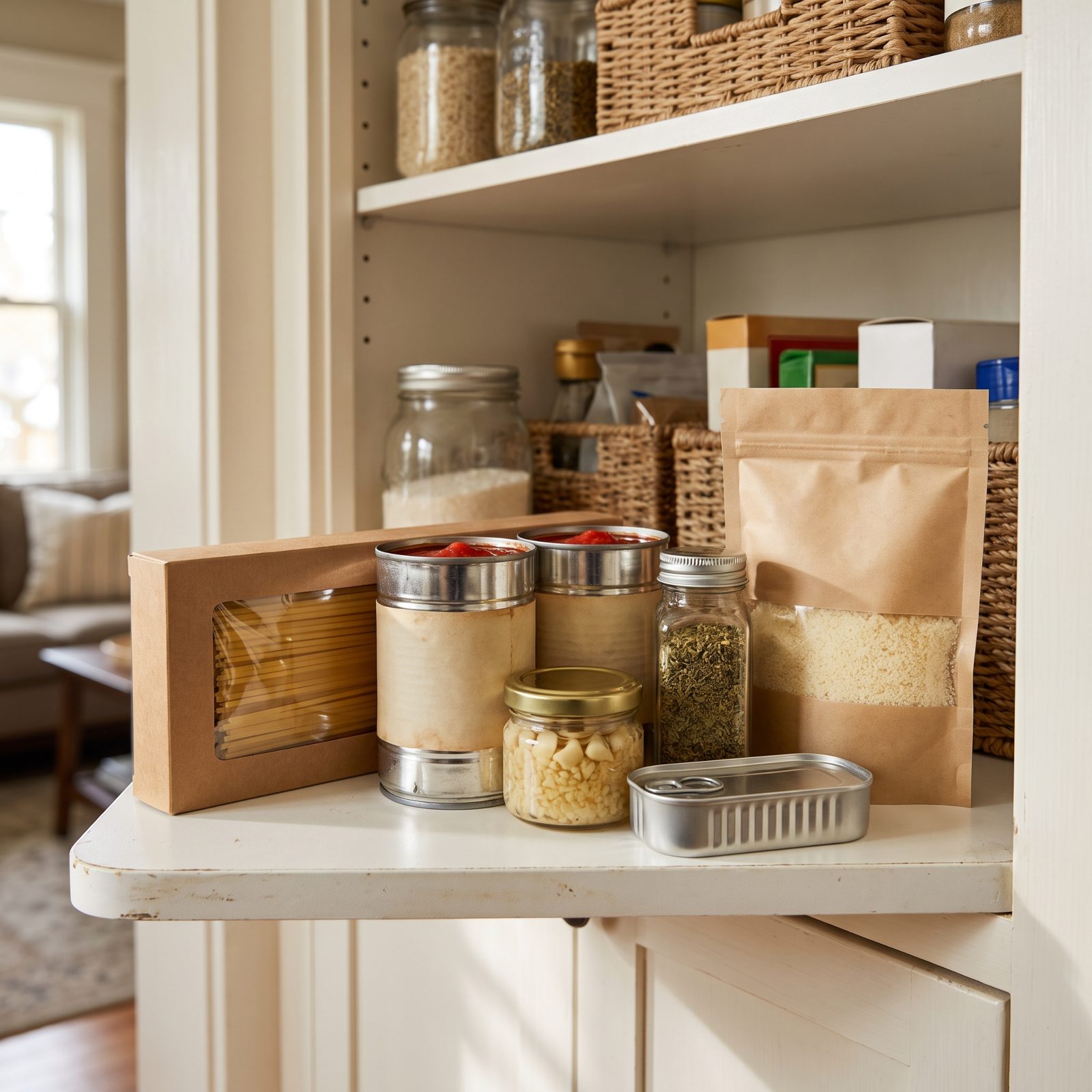 Keep One Complete Emergency Dinner Together on a Single Shelf