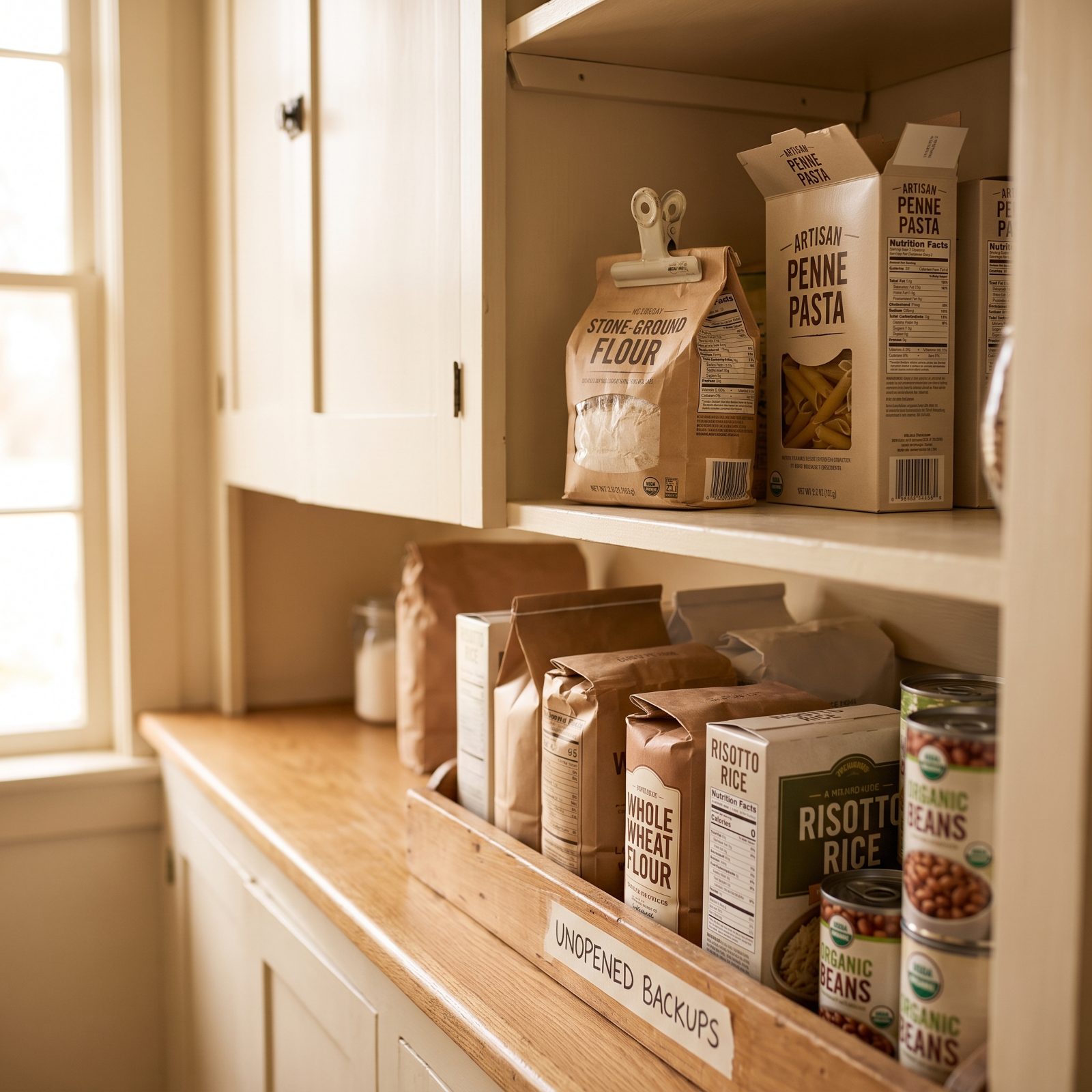Keep Unopened Backups Separate from Everyday Pantry Stock