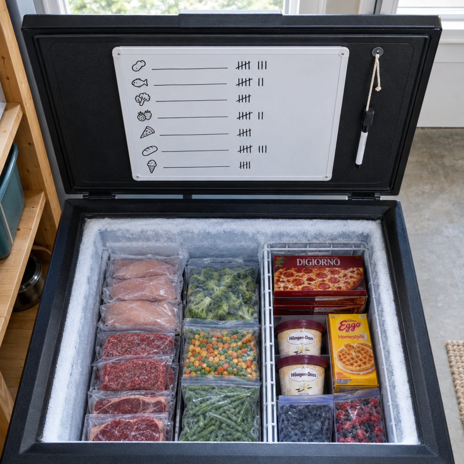 Keeping an Inventory on the Chest Freezer Lid