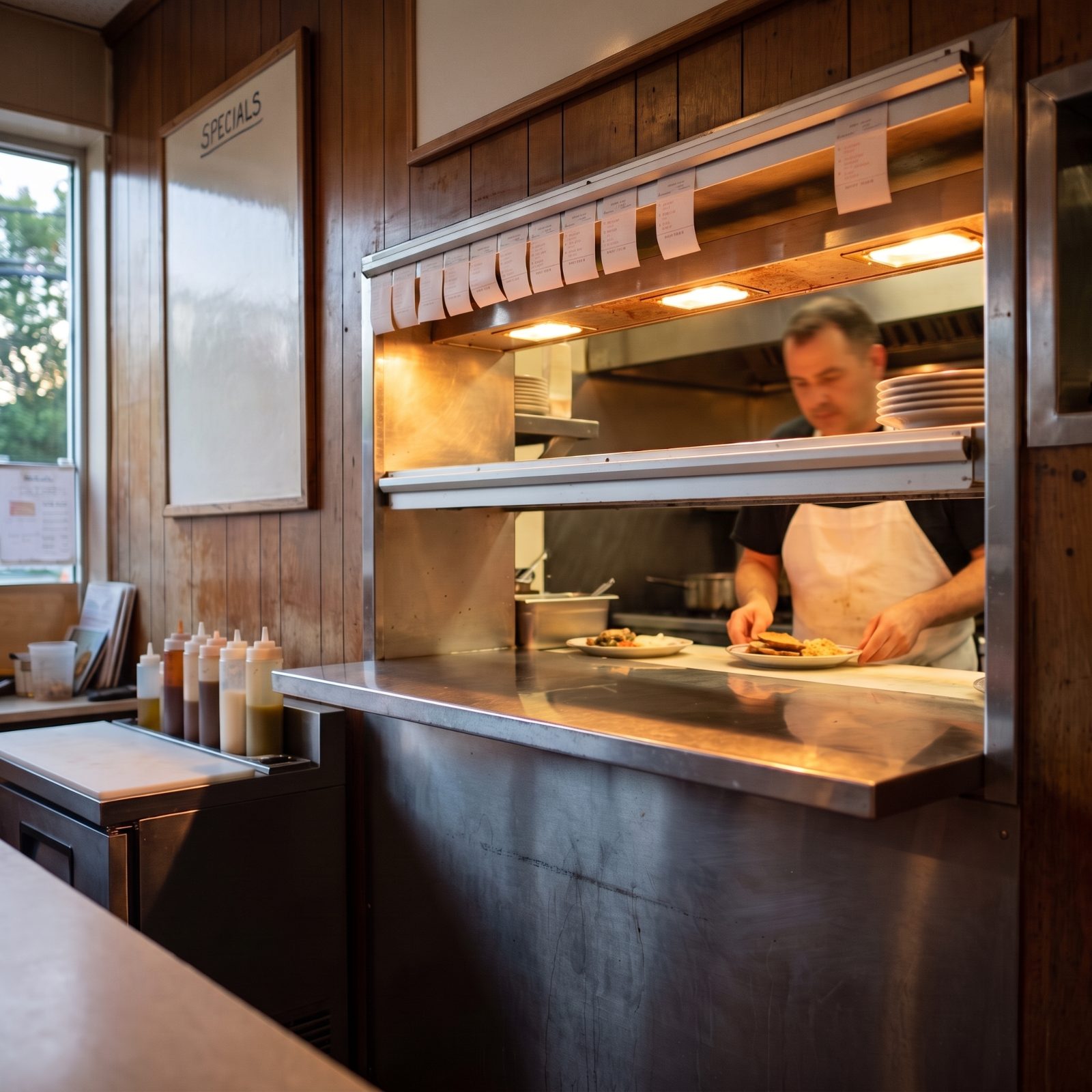 The Kitchen Pass Is Clean and Well Organized