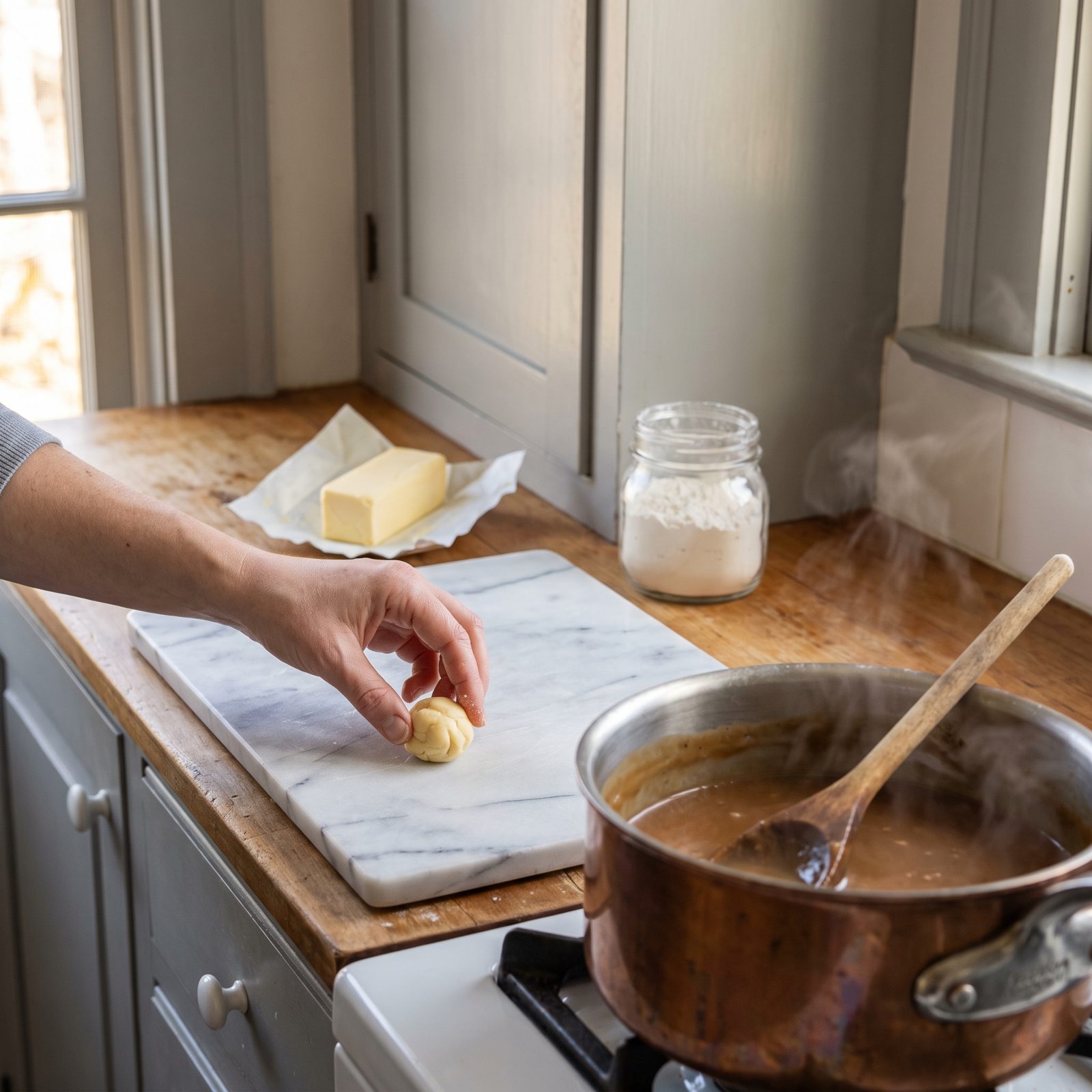 Knead Butter and Flour Together for a Lump-Free Gravy Fix