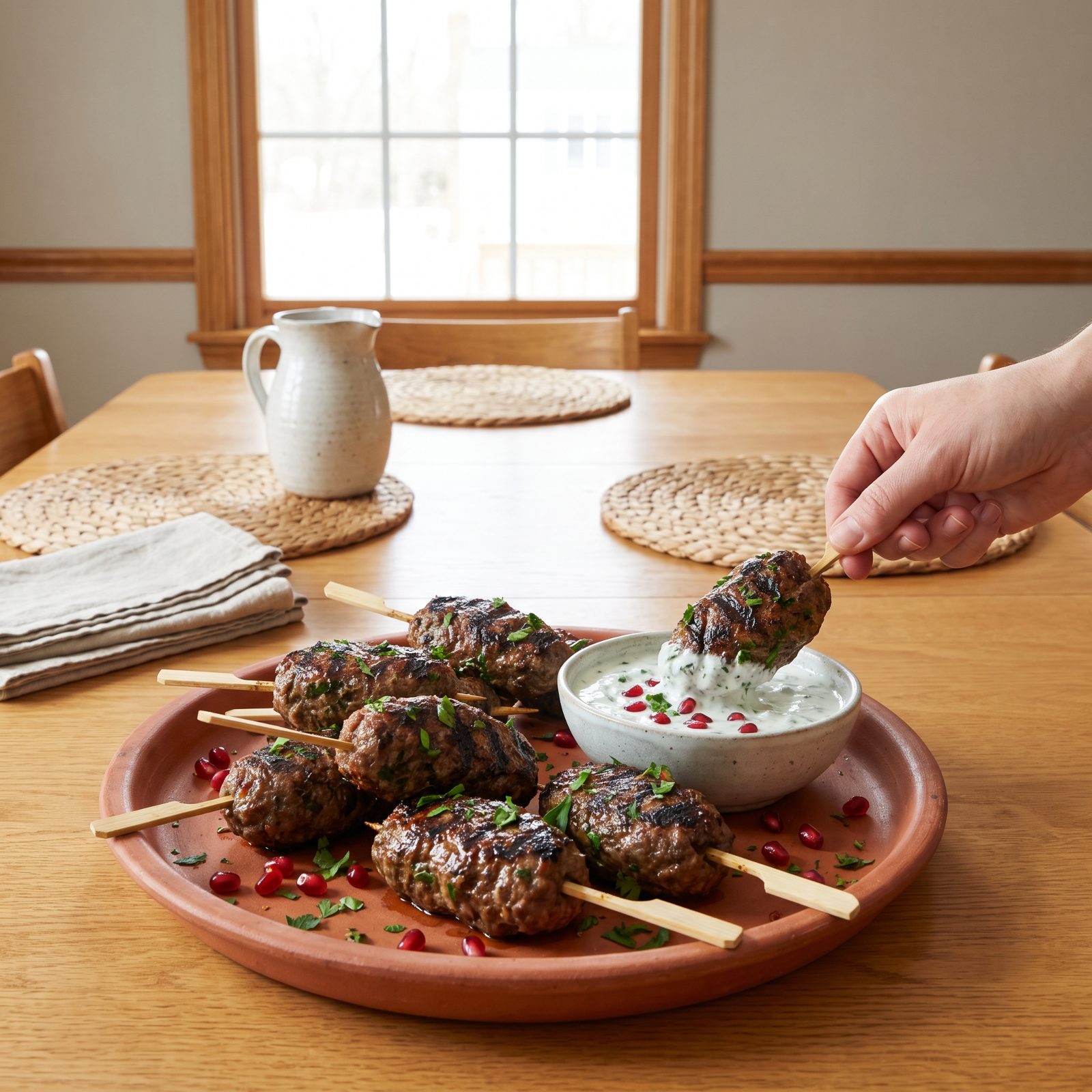Lamb Kofta Skewers With Mint Yogurt