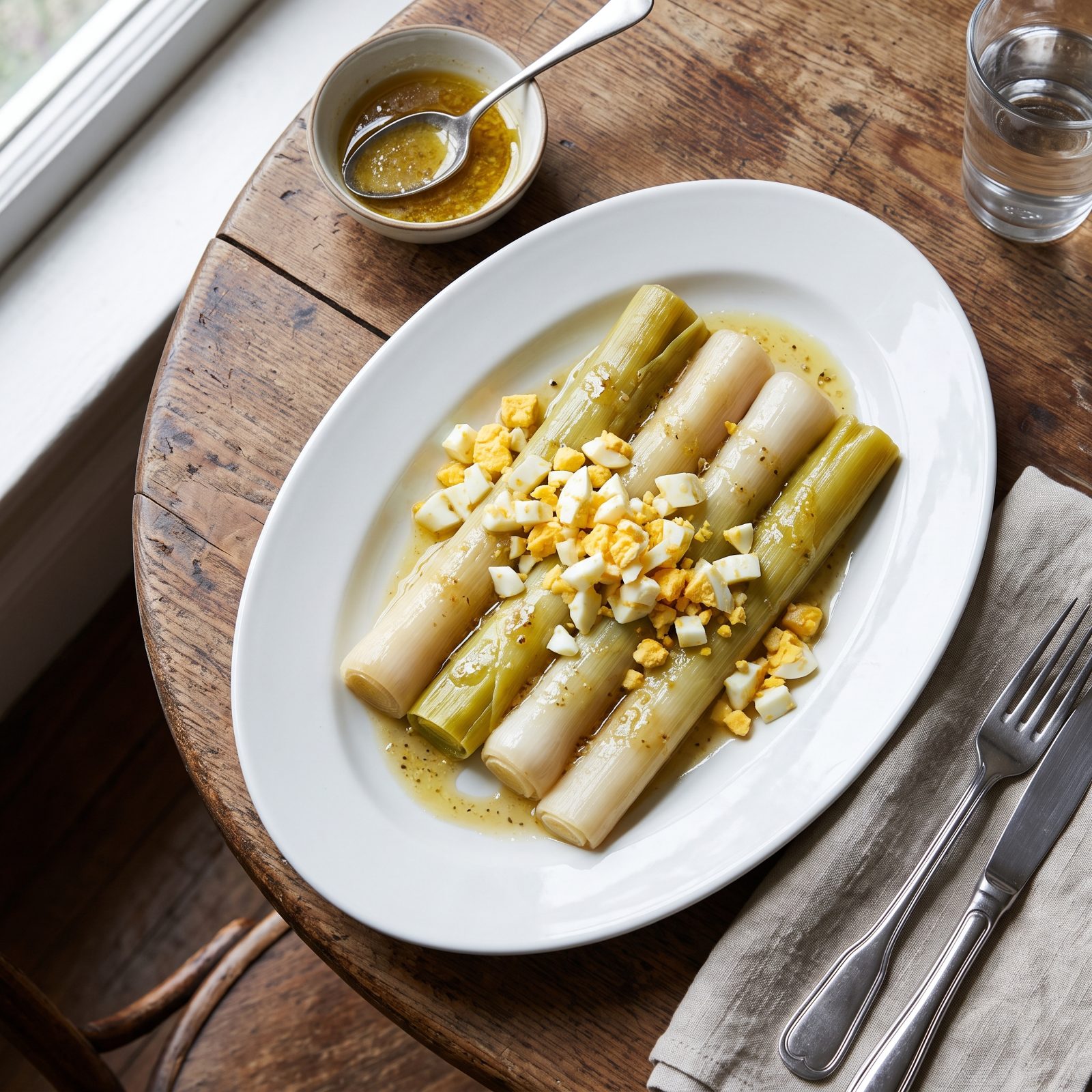 Leeks Vinaigrette With Chopped Egg