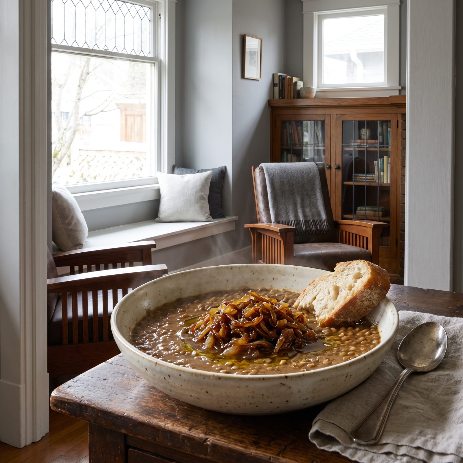 Lentil Stew With Caramelized Onions