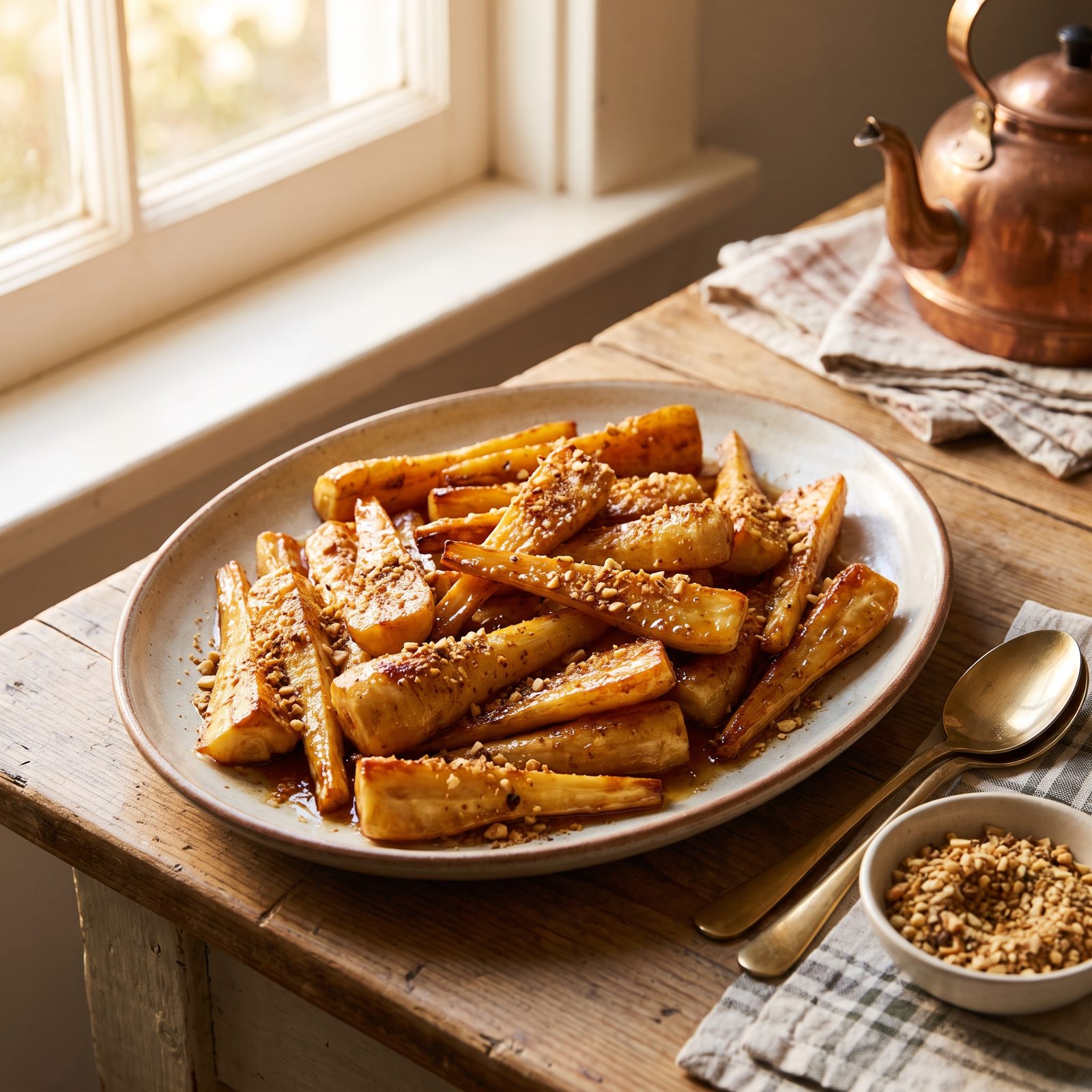 Maple-Glazed Parsnips With Hazelnut Dukkah