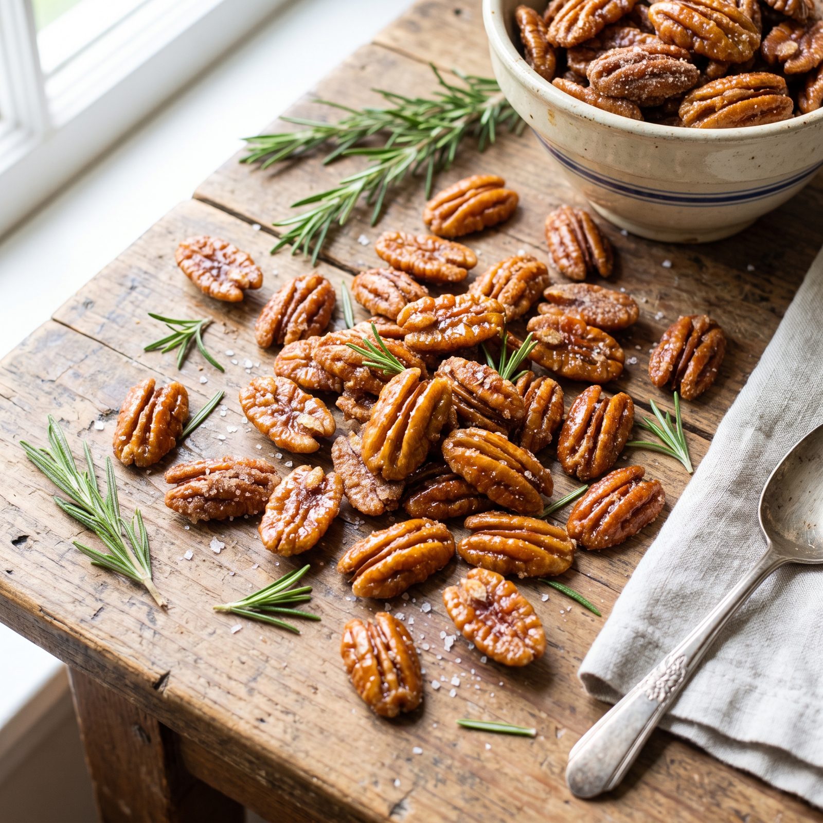 Maple-Rosemary Candied Pecans
