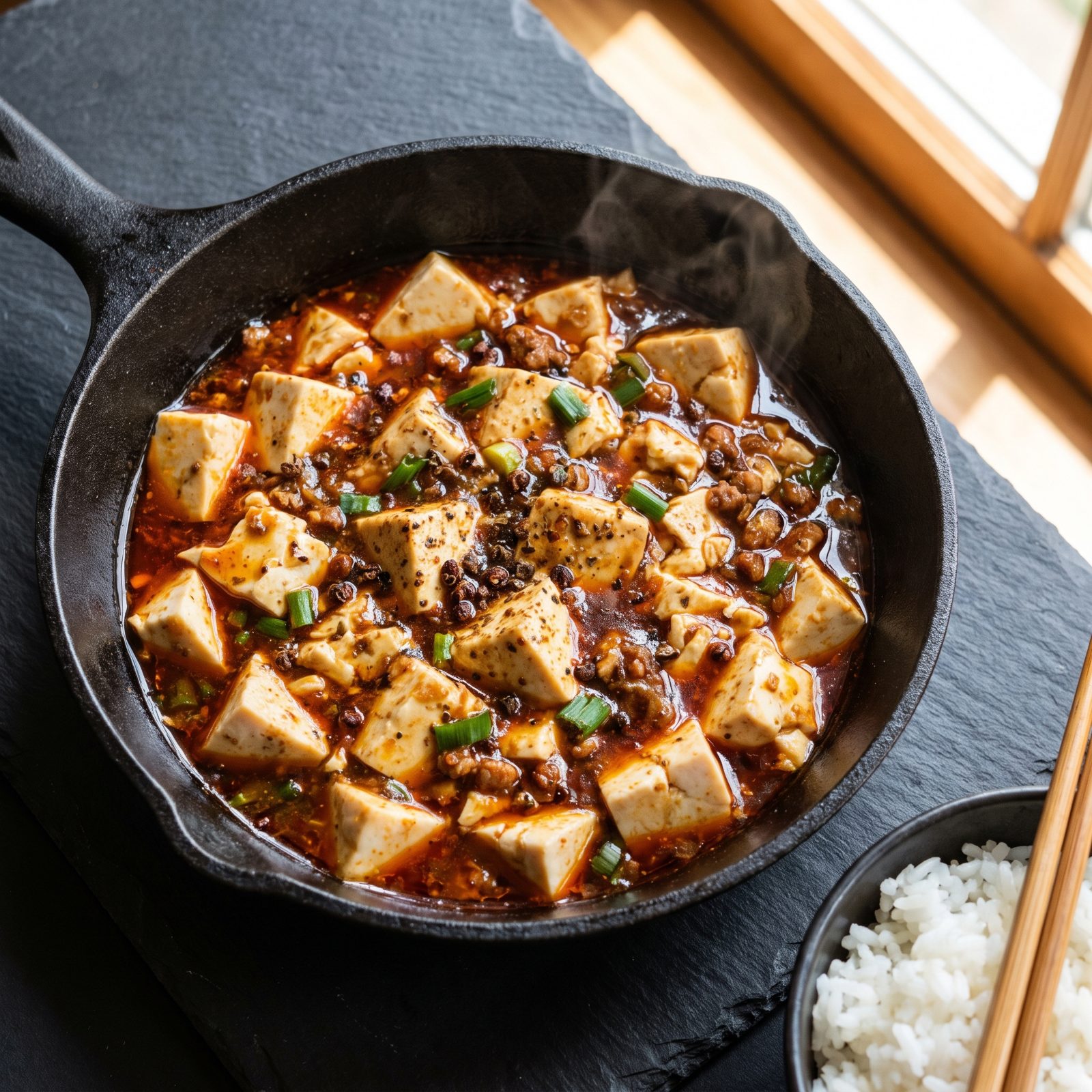 Mapo Tofu With Chili Oil and Peppercorns