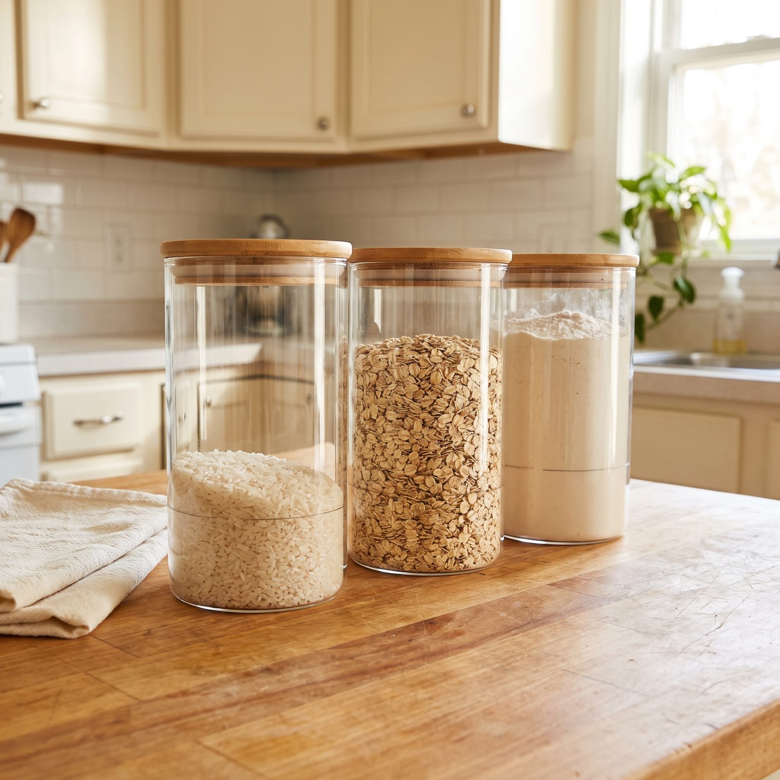 Mark Reorder Lines on Clear Containers of Staple Foods