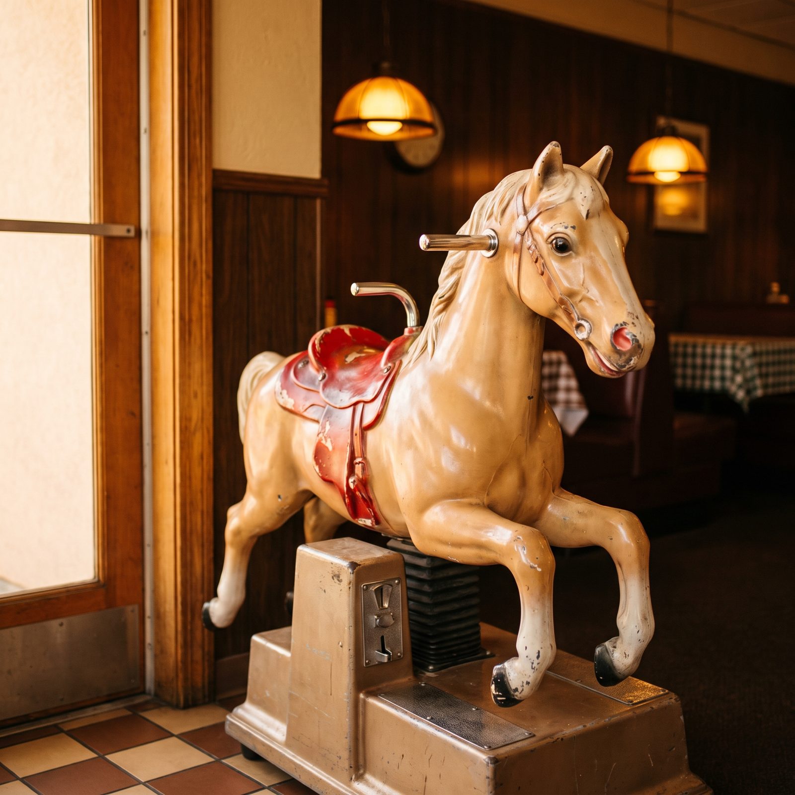 A Mechanical Quarter Horse by the Entrance