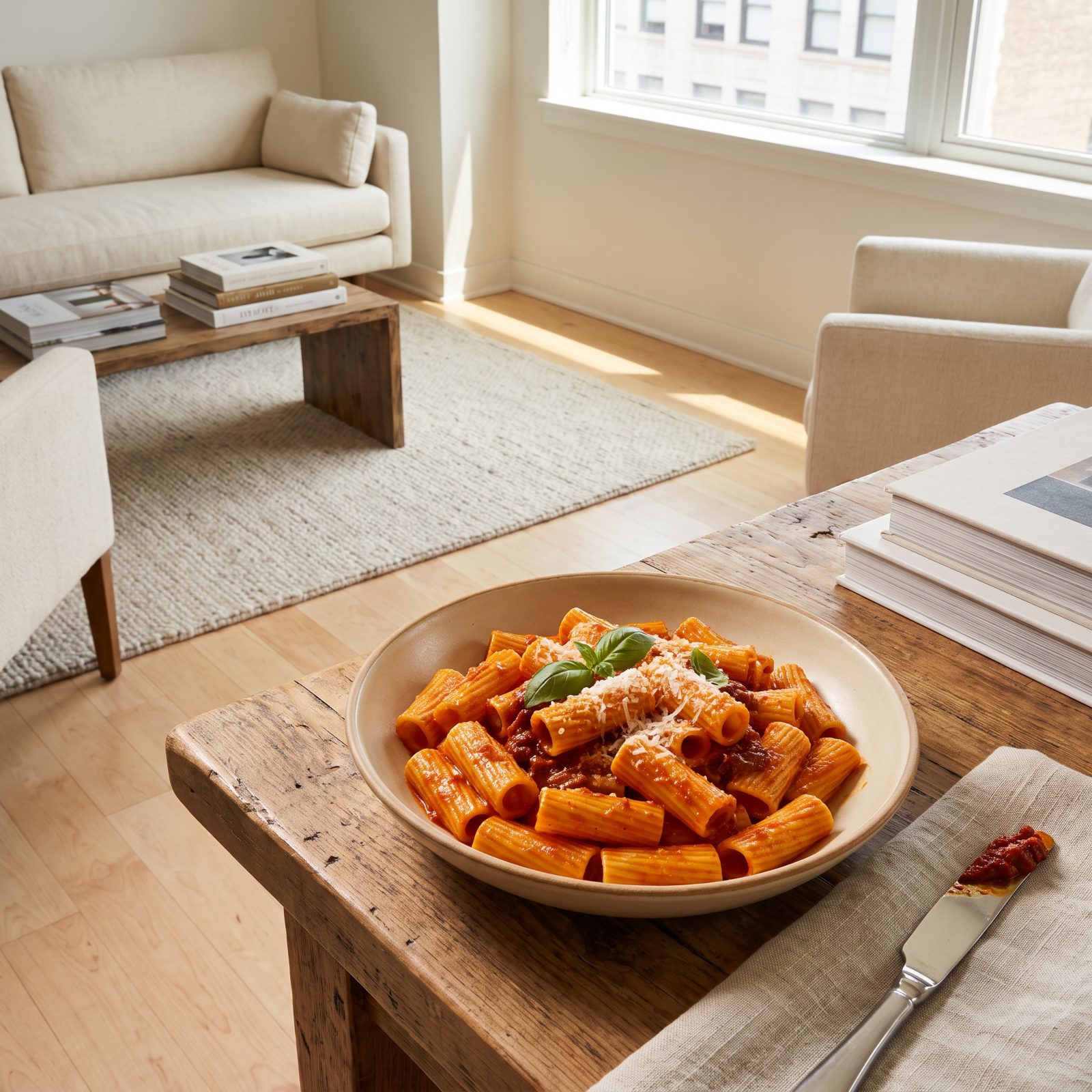 Mezze Rigatoni With 'Nduja and Tomato