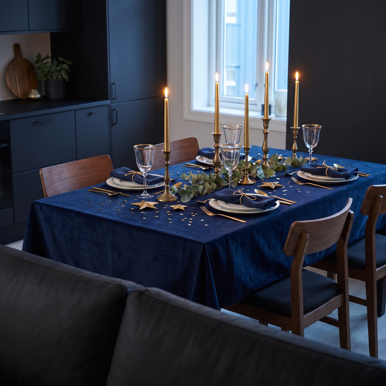 The Midnight-Blue Table With Gold Stars