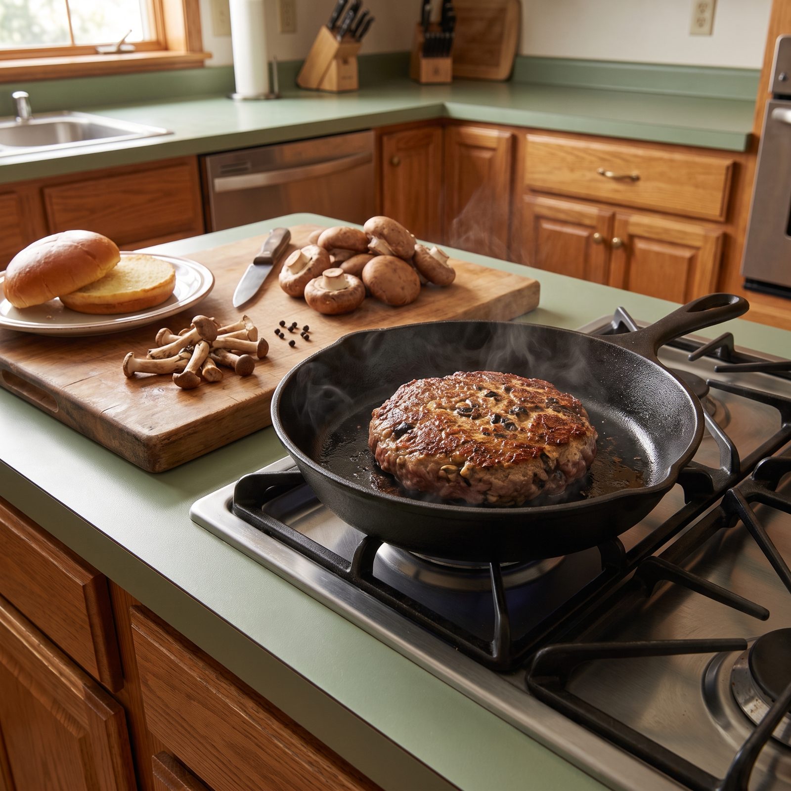 Mince Mushroom Stems Into Burger Patties