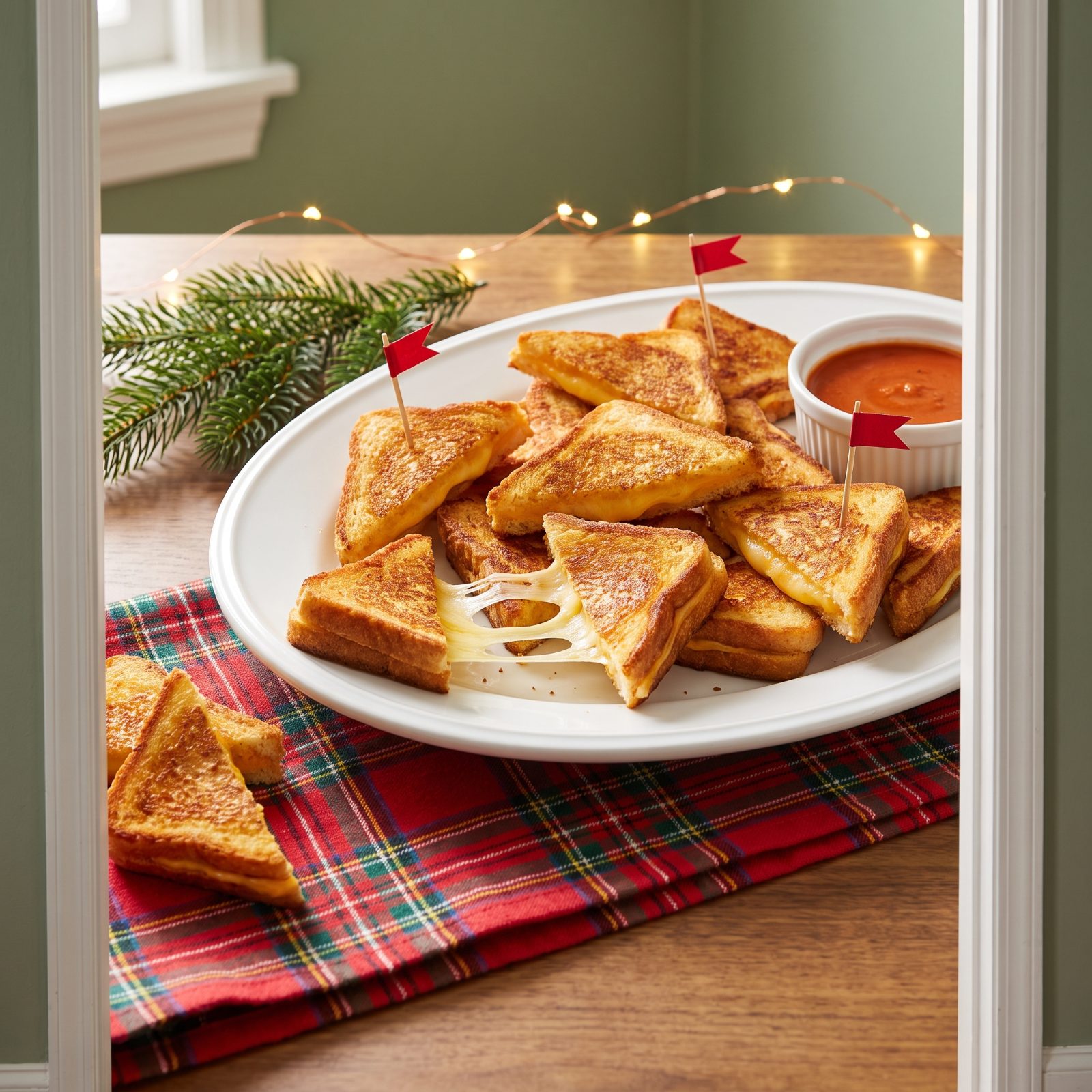 Mini Grilled Cheese Triangles