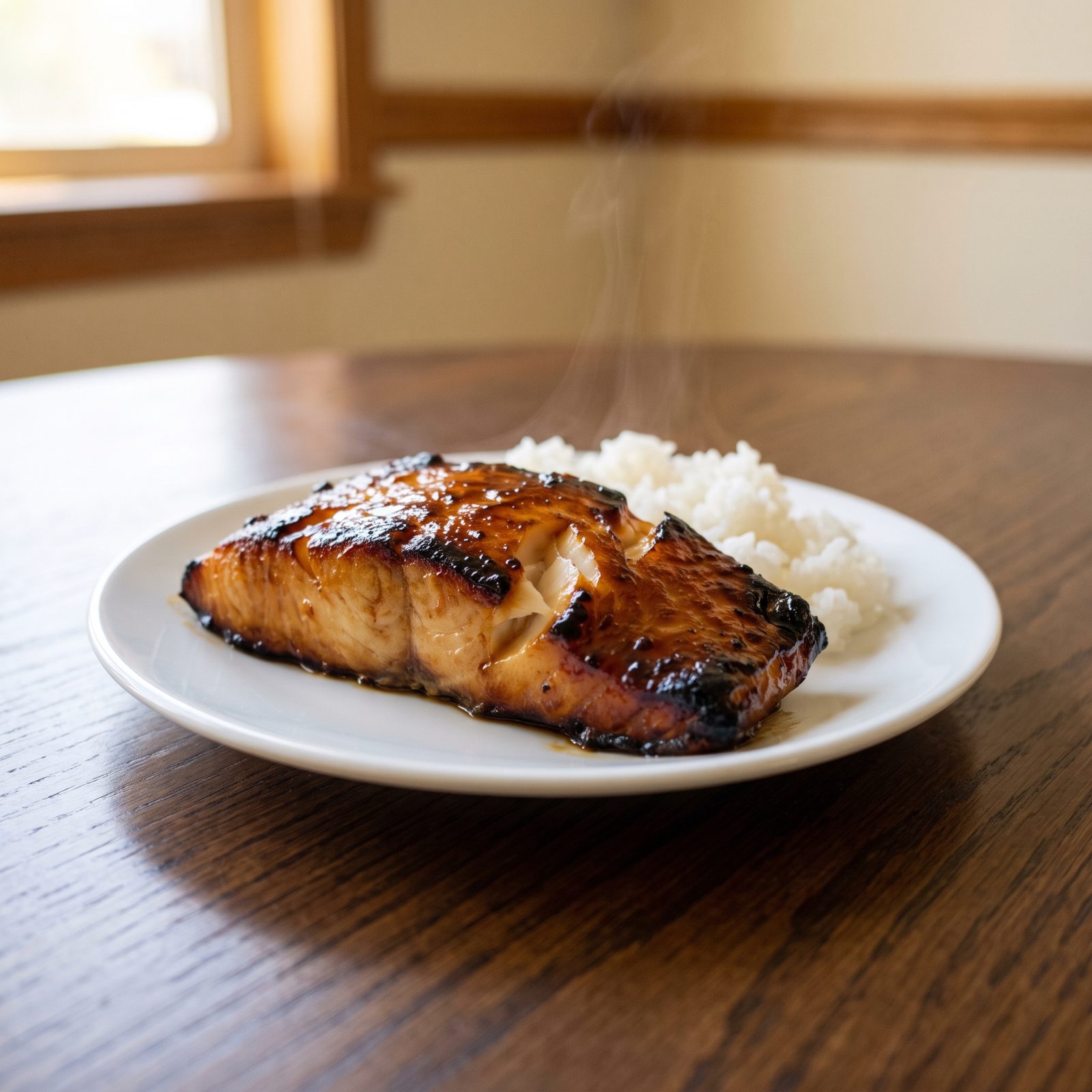 Miso-Glazed Black Cod With Plain Rice