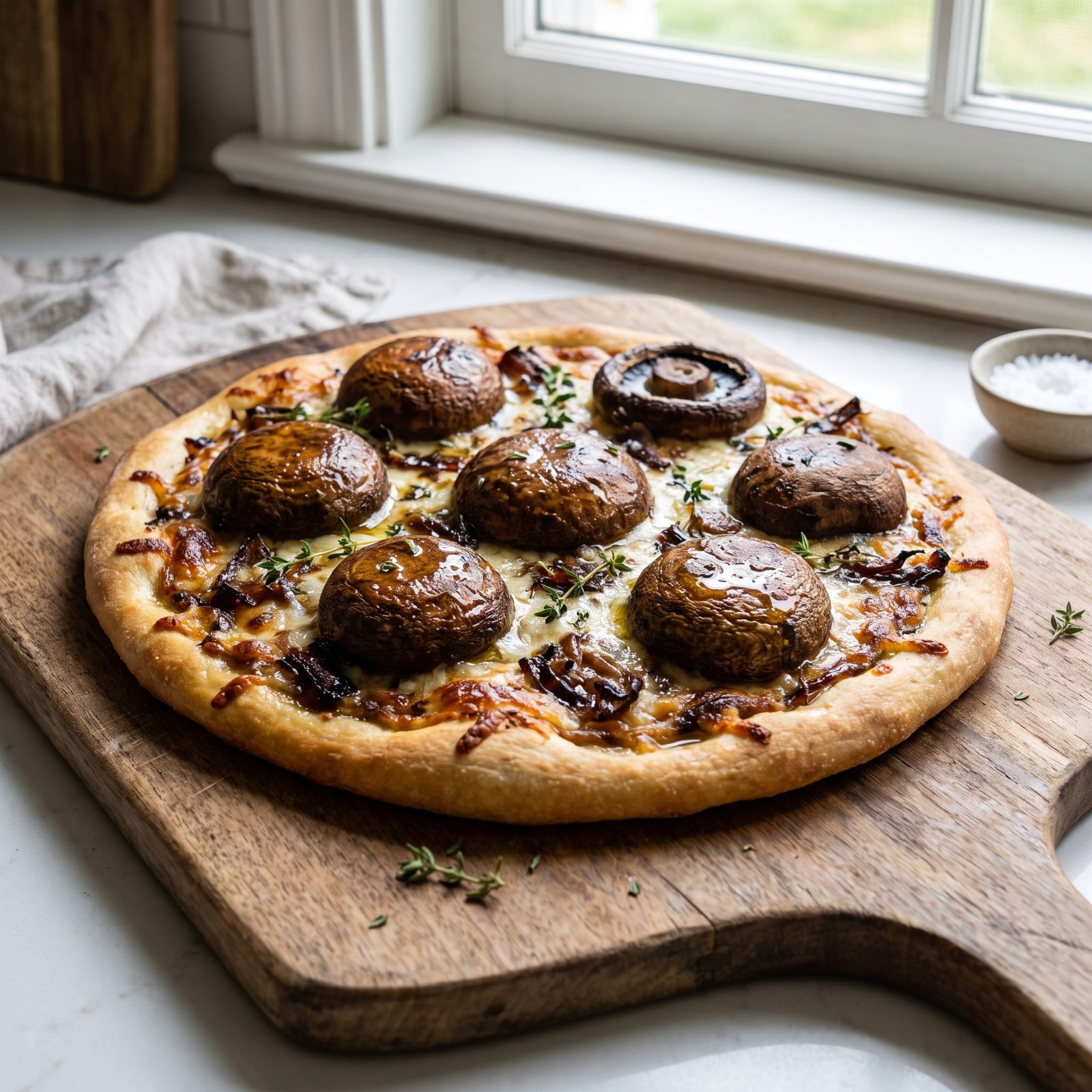 Mushroom Pizza Made With Dry-Seared Cremini