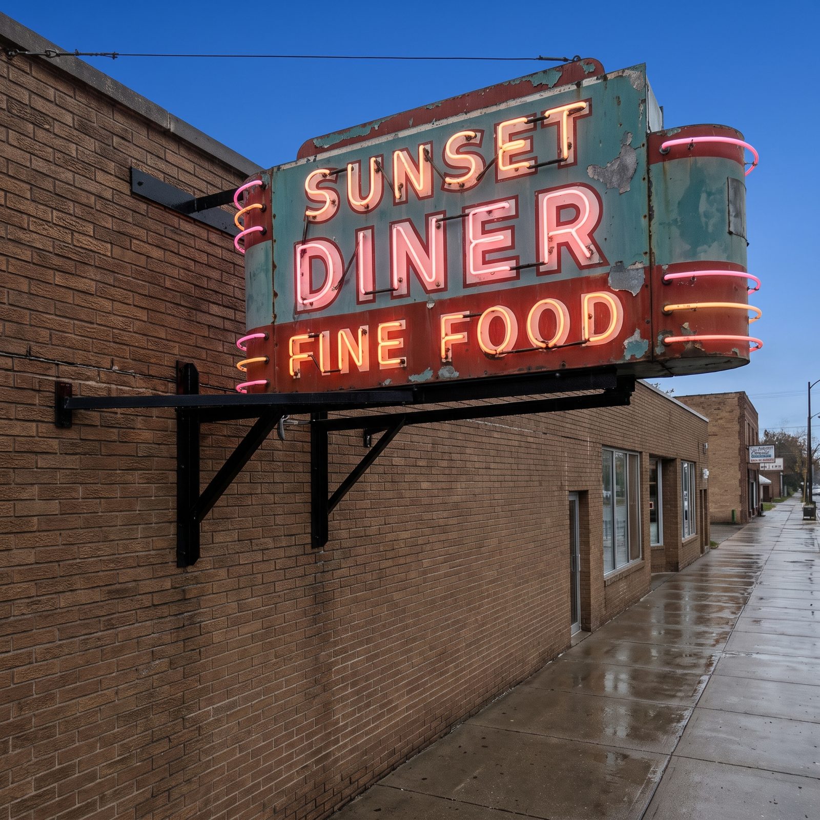 The Old Sign Is Weathered but Carefully Maintained