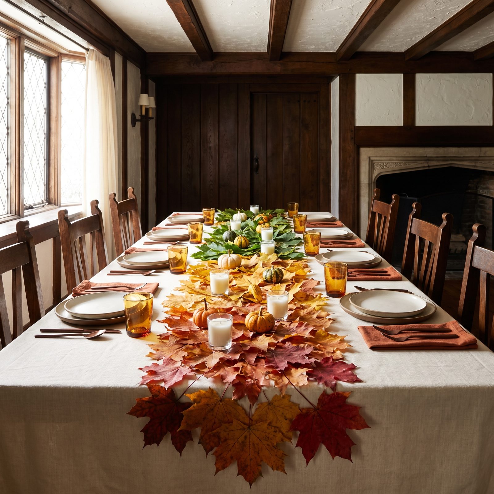 An Ombré Maple Leaf Table Runner
