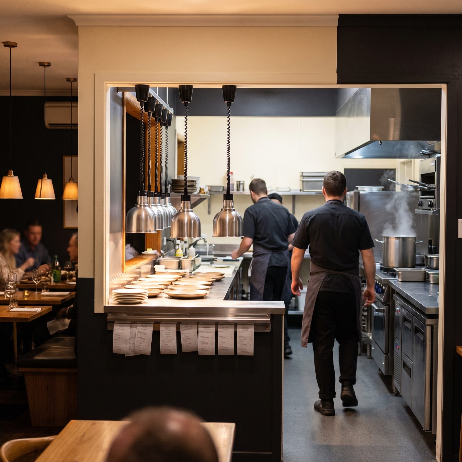 The Open Kitchen Looks Calm During a Rush
