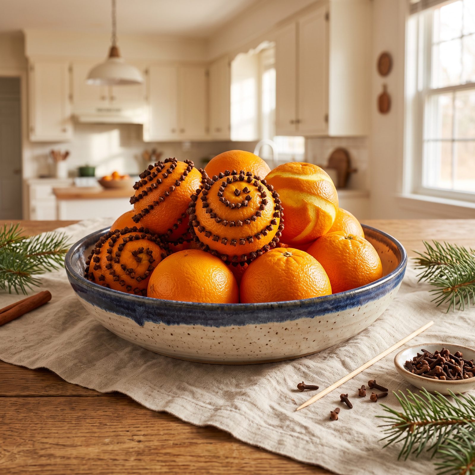 Orange-and-Clove Pomander Bowl at the Table's Heart