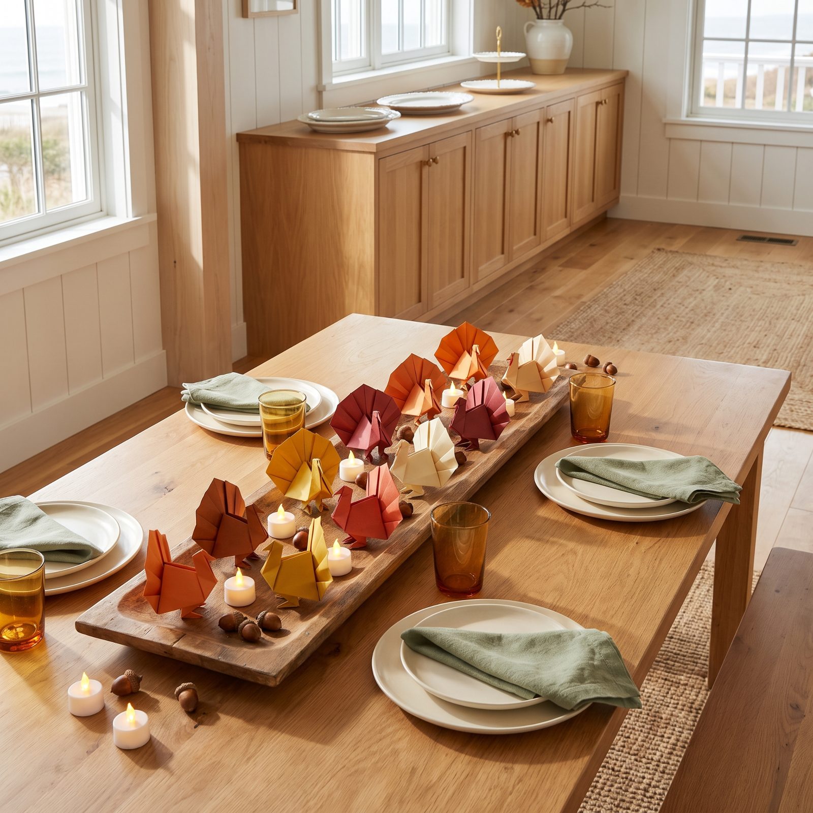 The Origami Turkey Flock Centerpiece