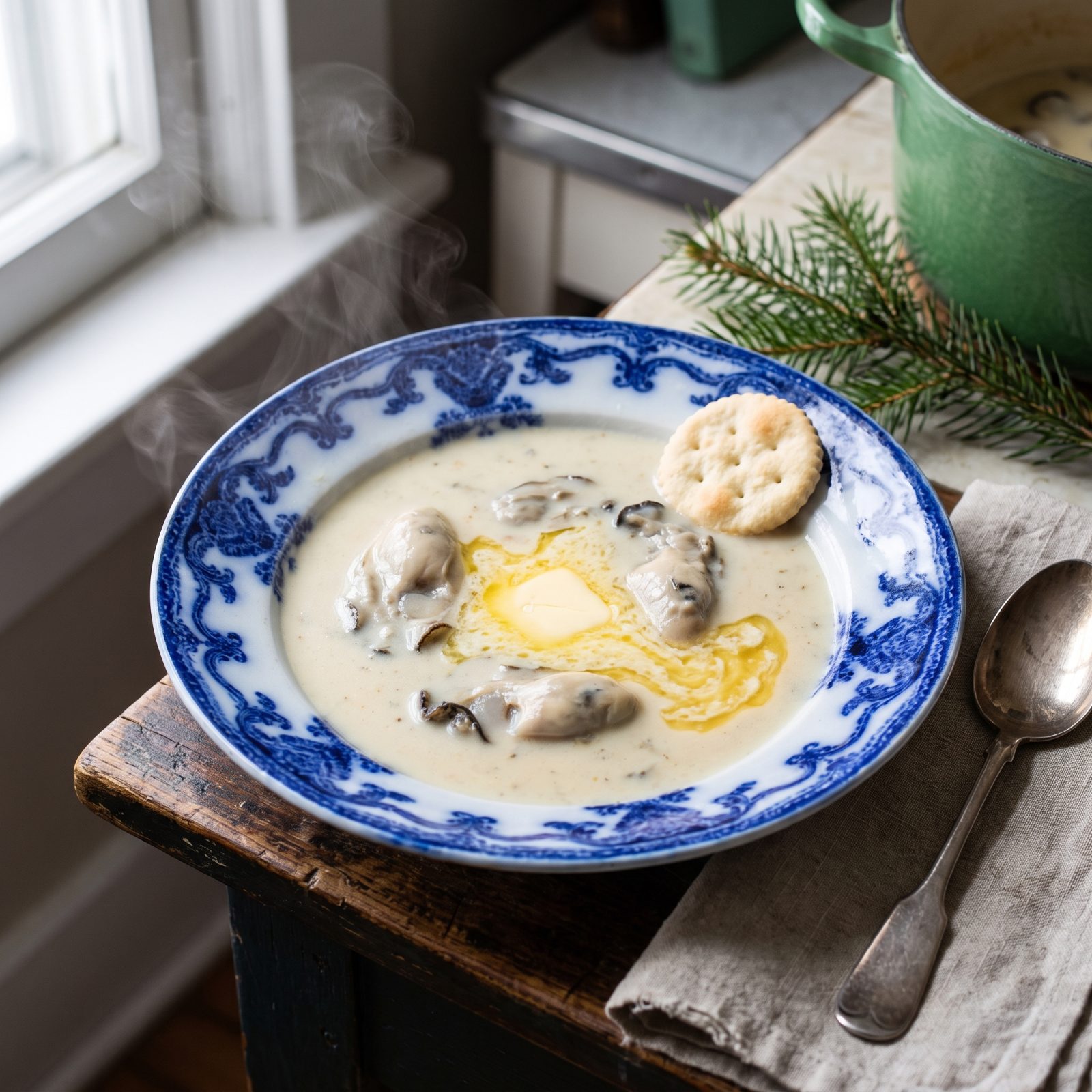 Oyster Stew Served on Christmas Eve