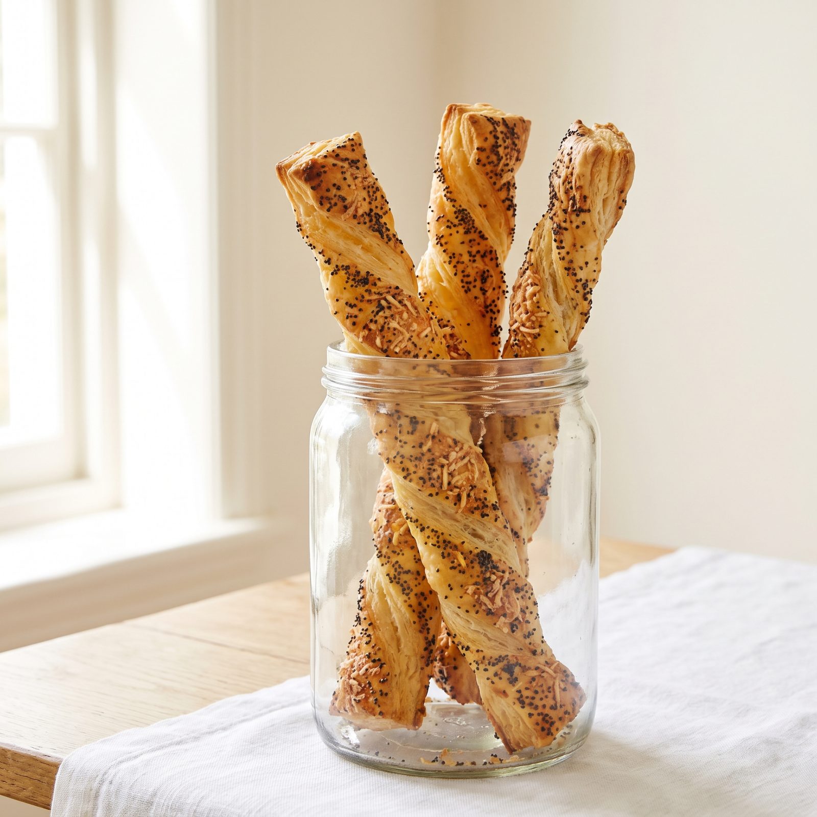 Parmesan-Poppy Seed Puff Pastry Twists