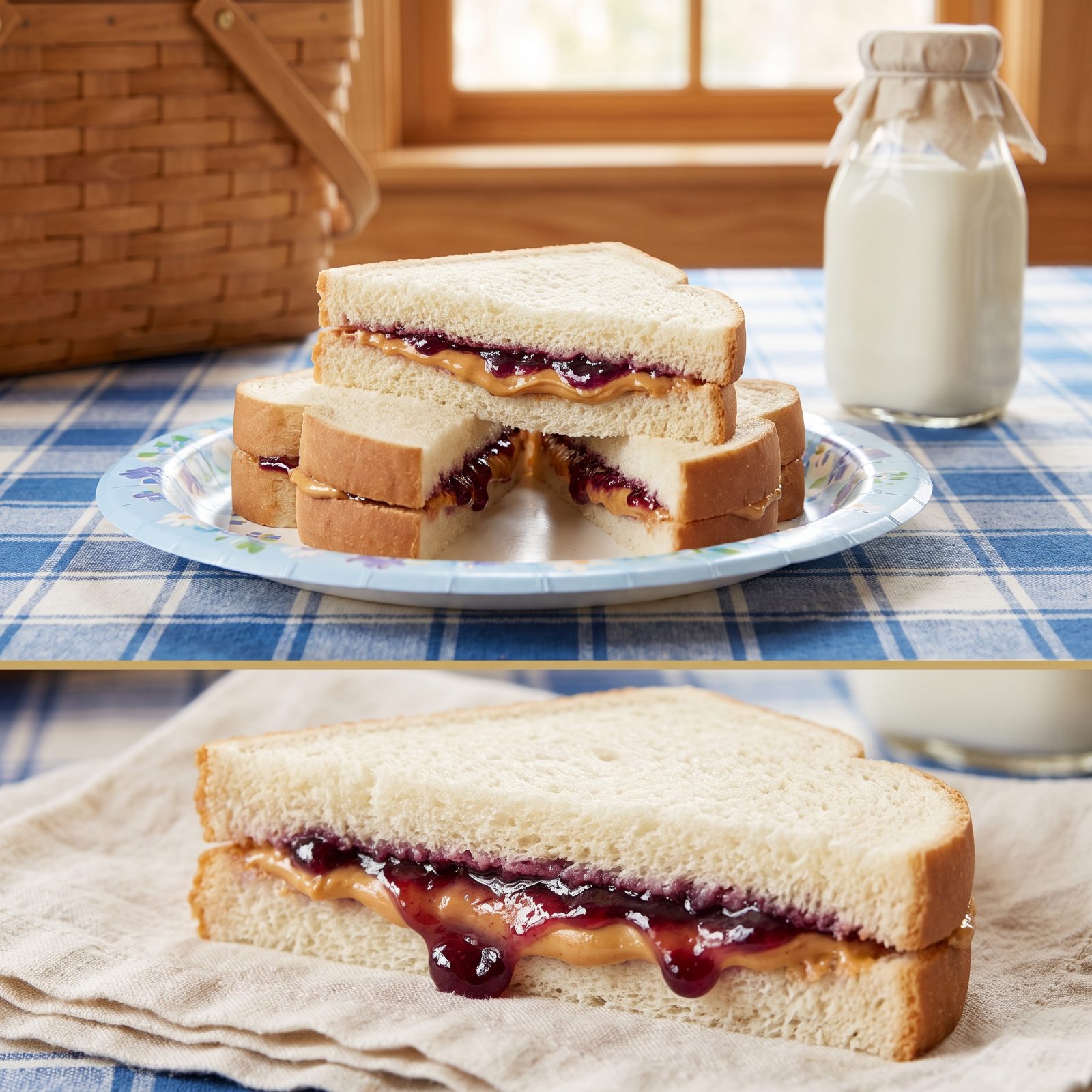 Peanut Butter and Grape Jelly Sandwiches