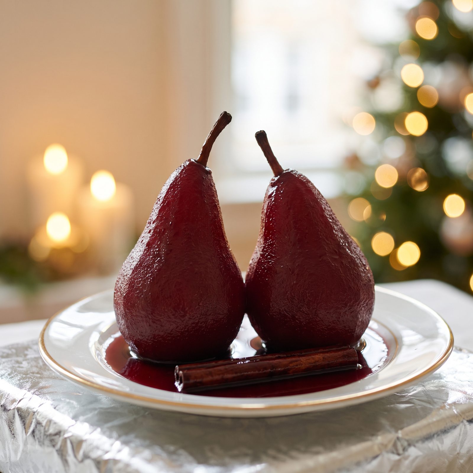 Pears Poached in Red Wine
