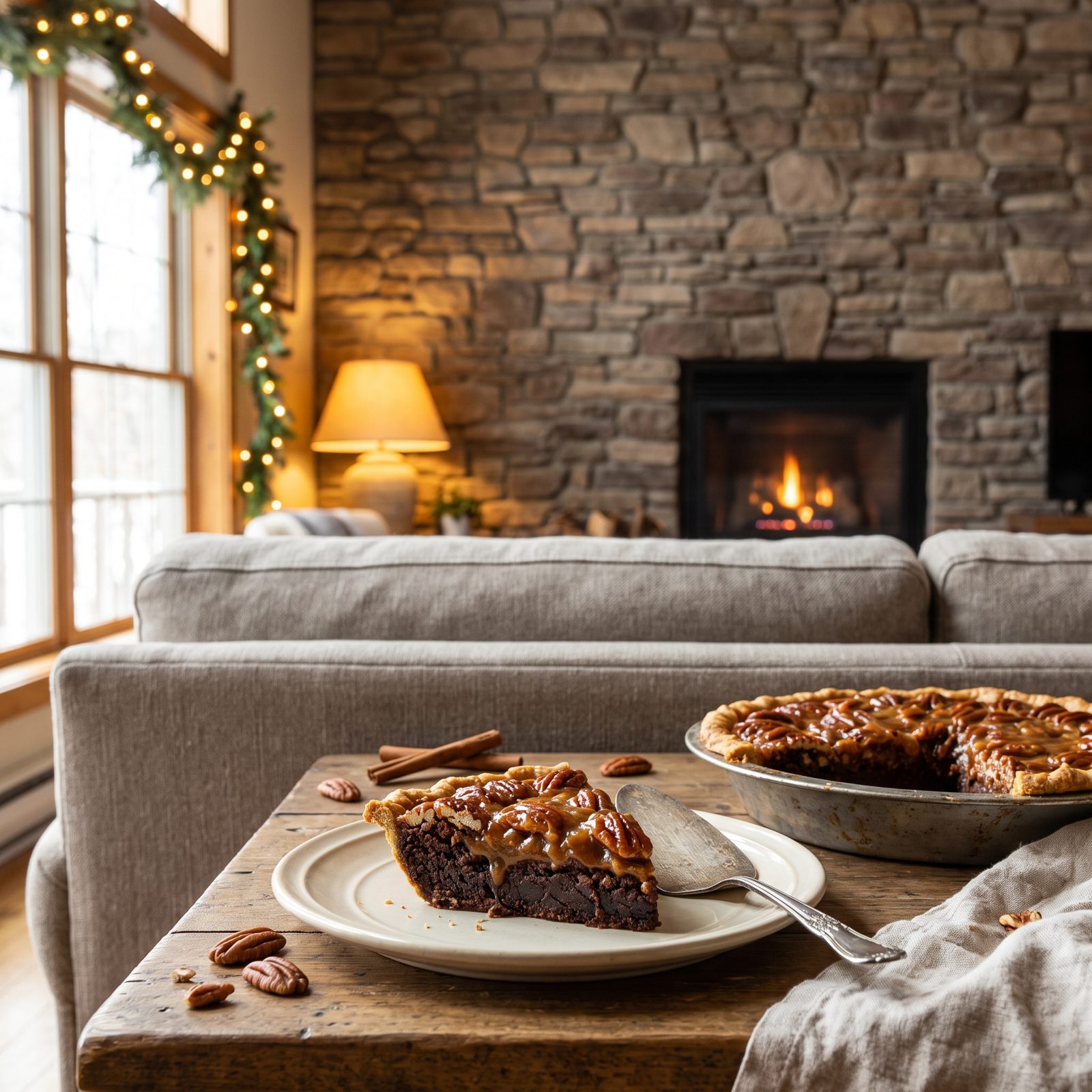 Pecan Pie Built on a Brownie Base
