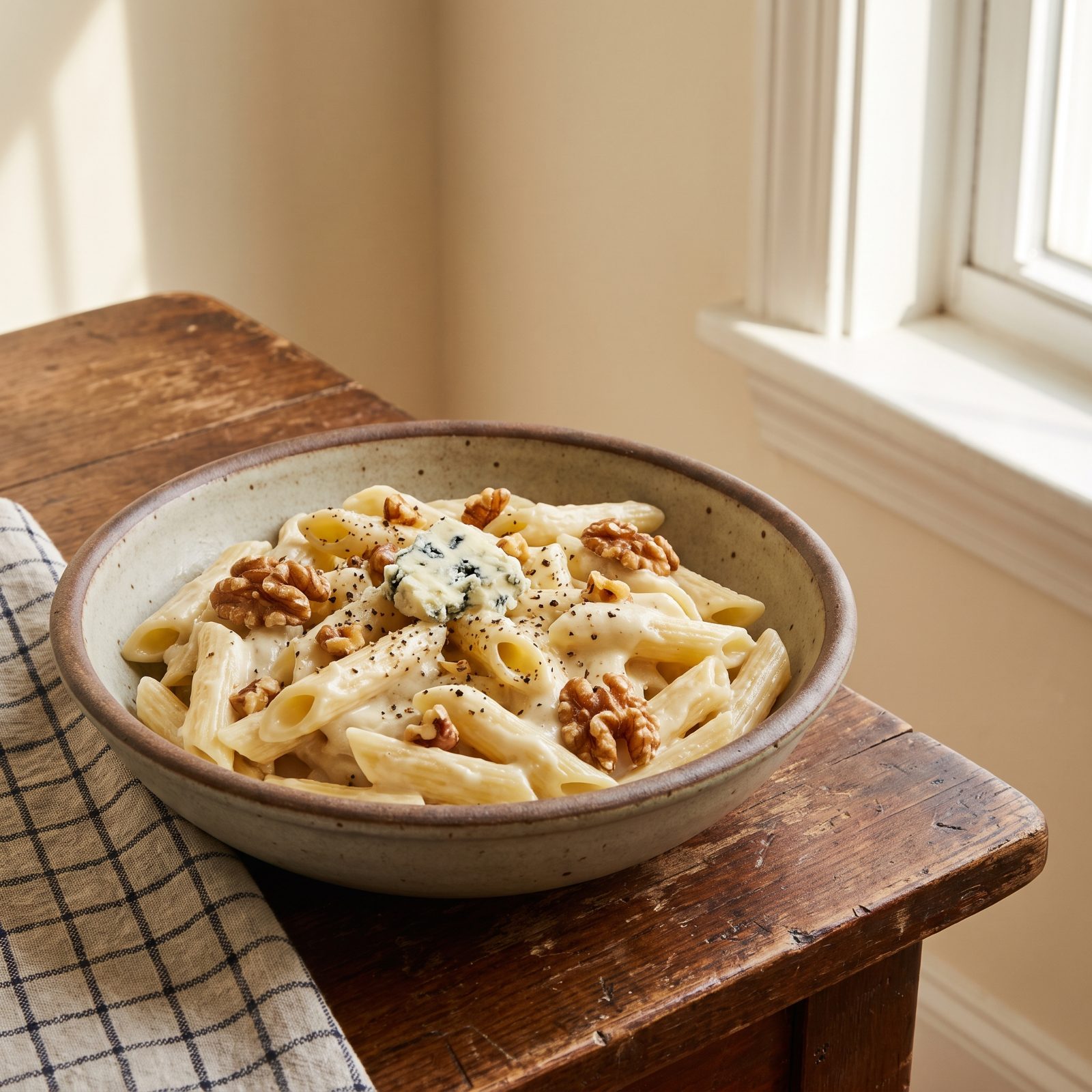 Penne With Gorgonzola and Walnuts Toasted Until They Smell Like Autumn