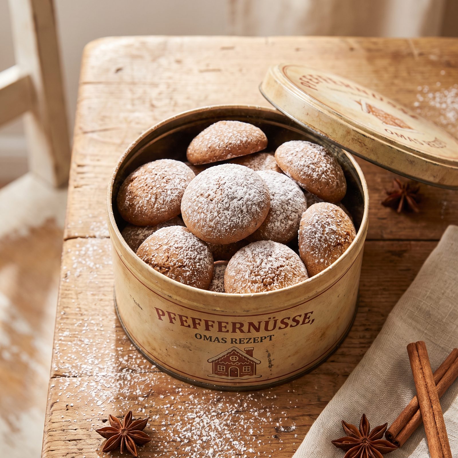 Pfeffernüsse Stored in a Tin