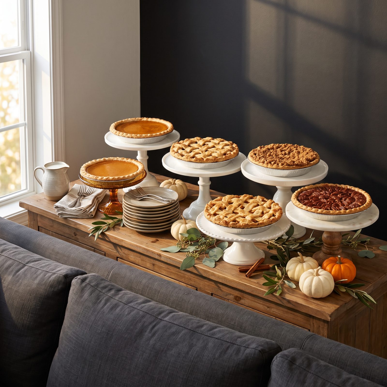 The Pie-on-Pedestals Dessert Tablescape
