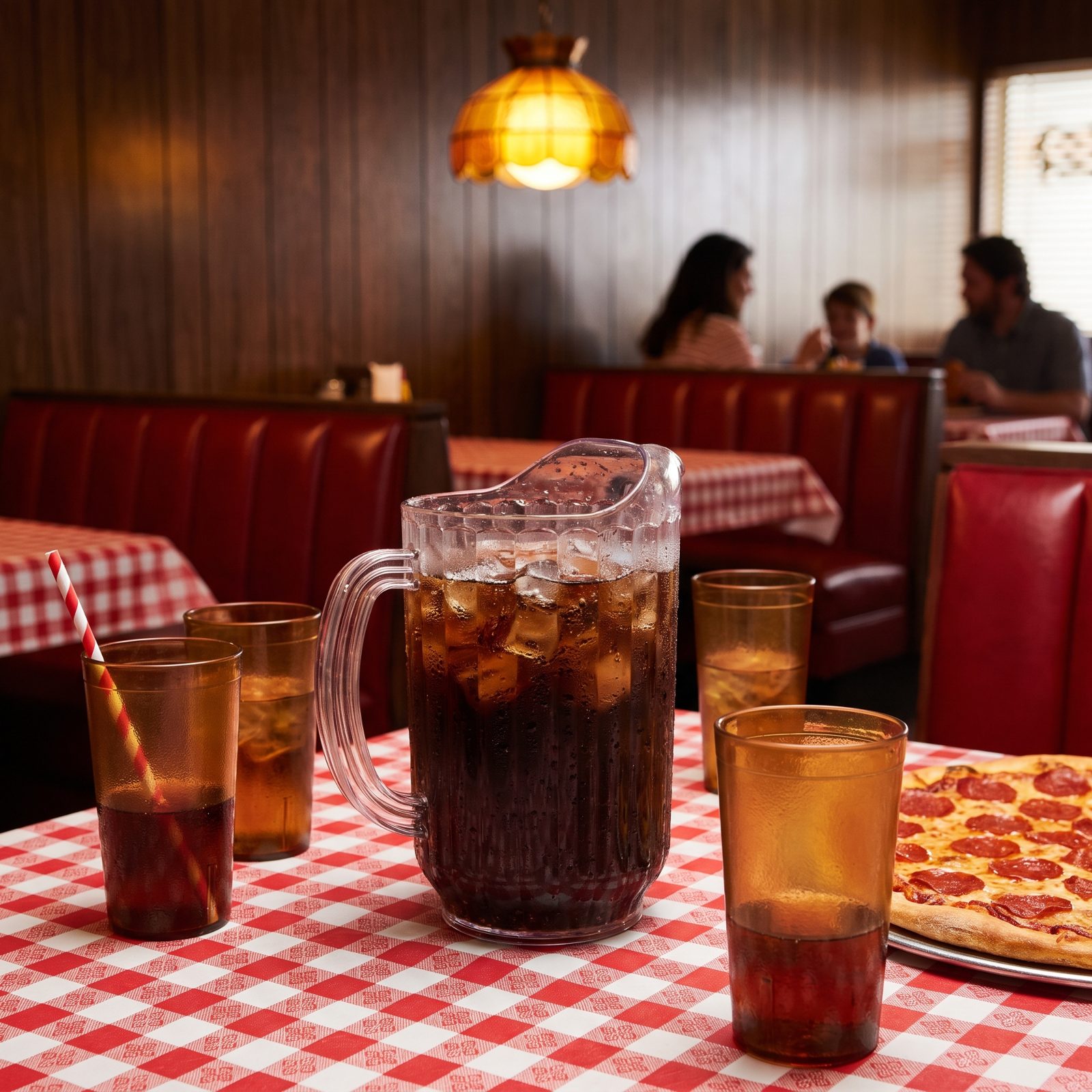 Pitchers of Soda Passed Around the Whole Table