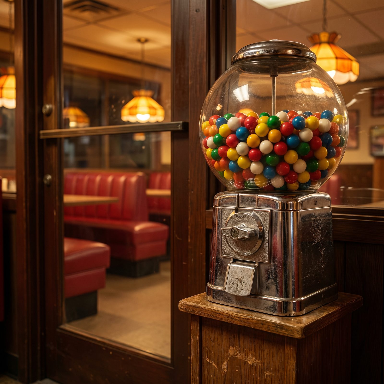 A Plastic Bubble-Gum Machine by the Exit