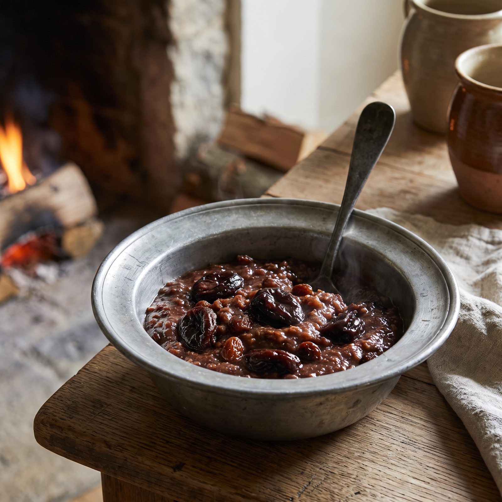 Plum Porridge Thick With Dried Fruit