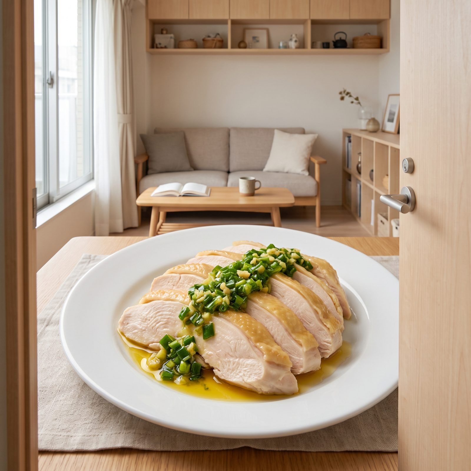 Poached Chicken With Ginger-Scallion Sauce