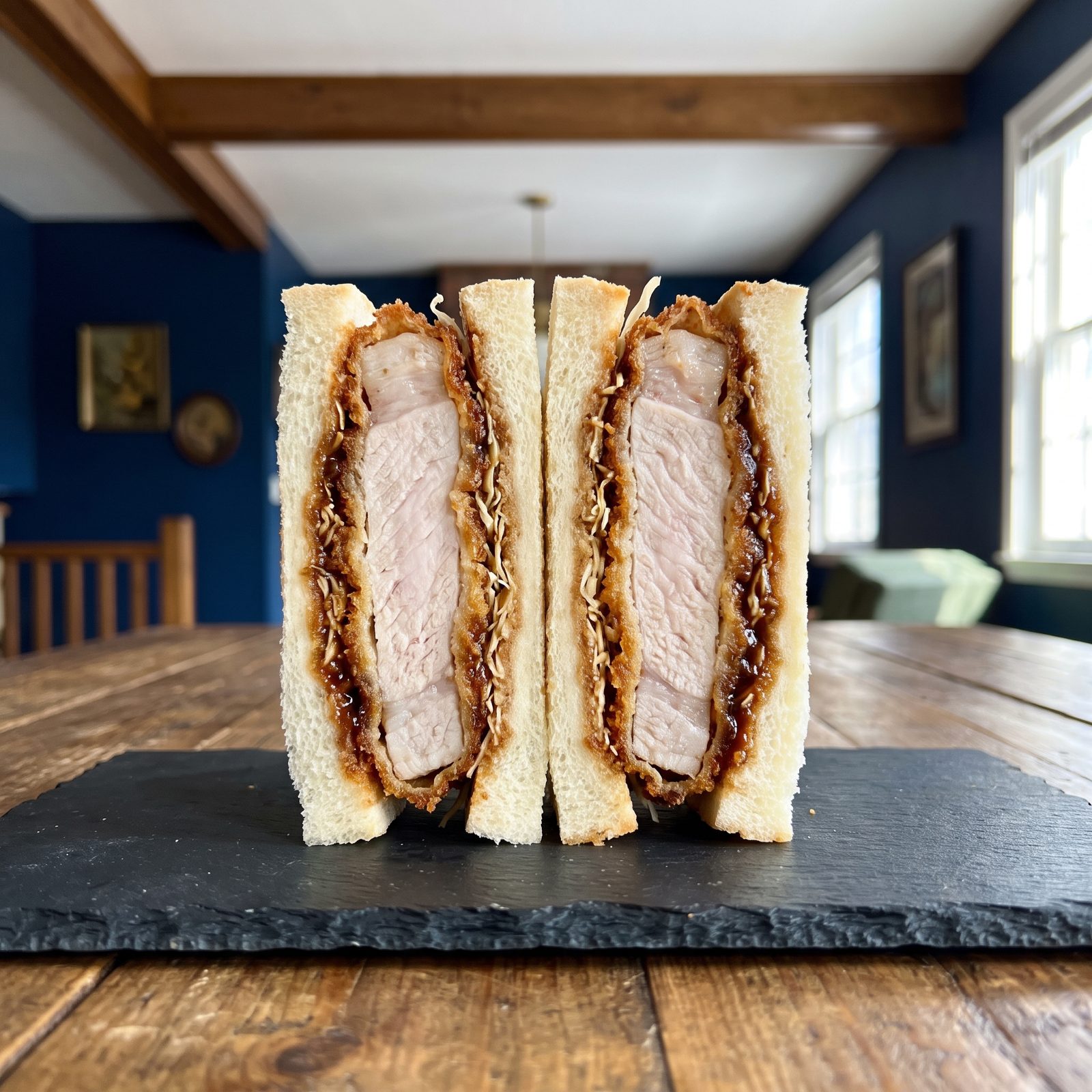 Pork Cutlet and Tonkatsu Sauce on Milk Bread