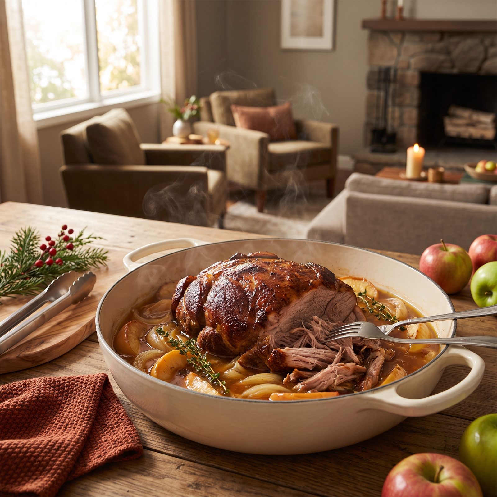 Pork Shoulder Braised in Apple Cider