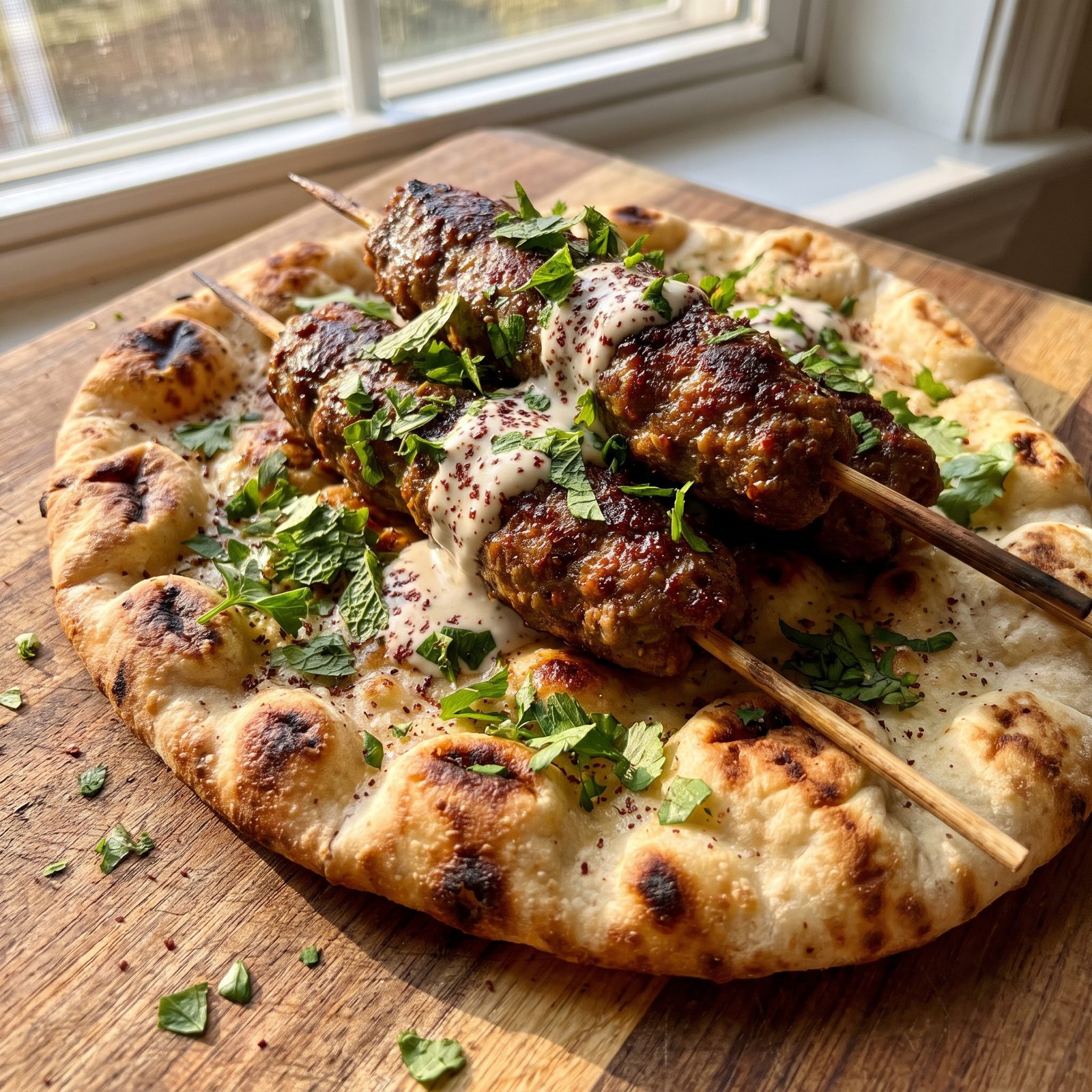 A Pound of Ground Beef Becomes Kofta Flatbreads