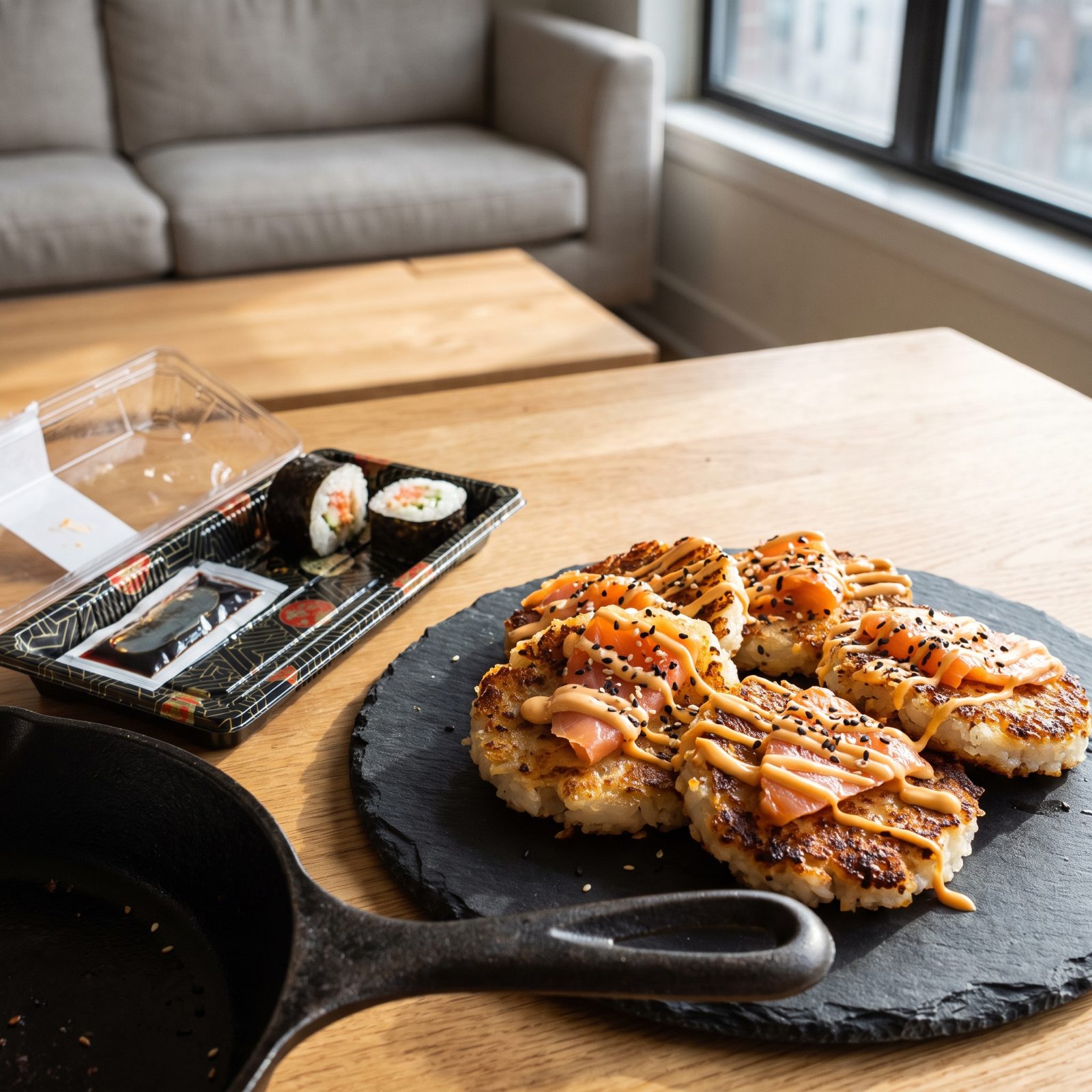 Press Leftover Sushi Into Crispy Rice Cakes