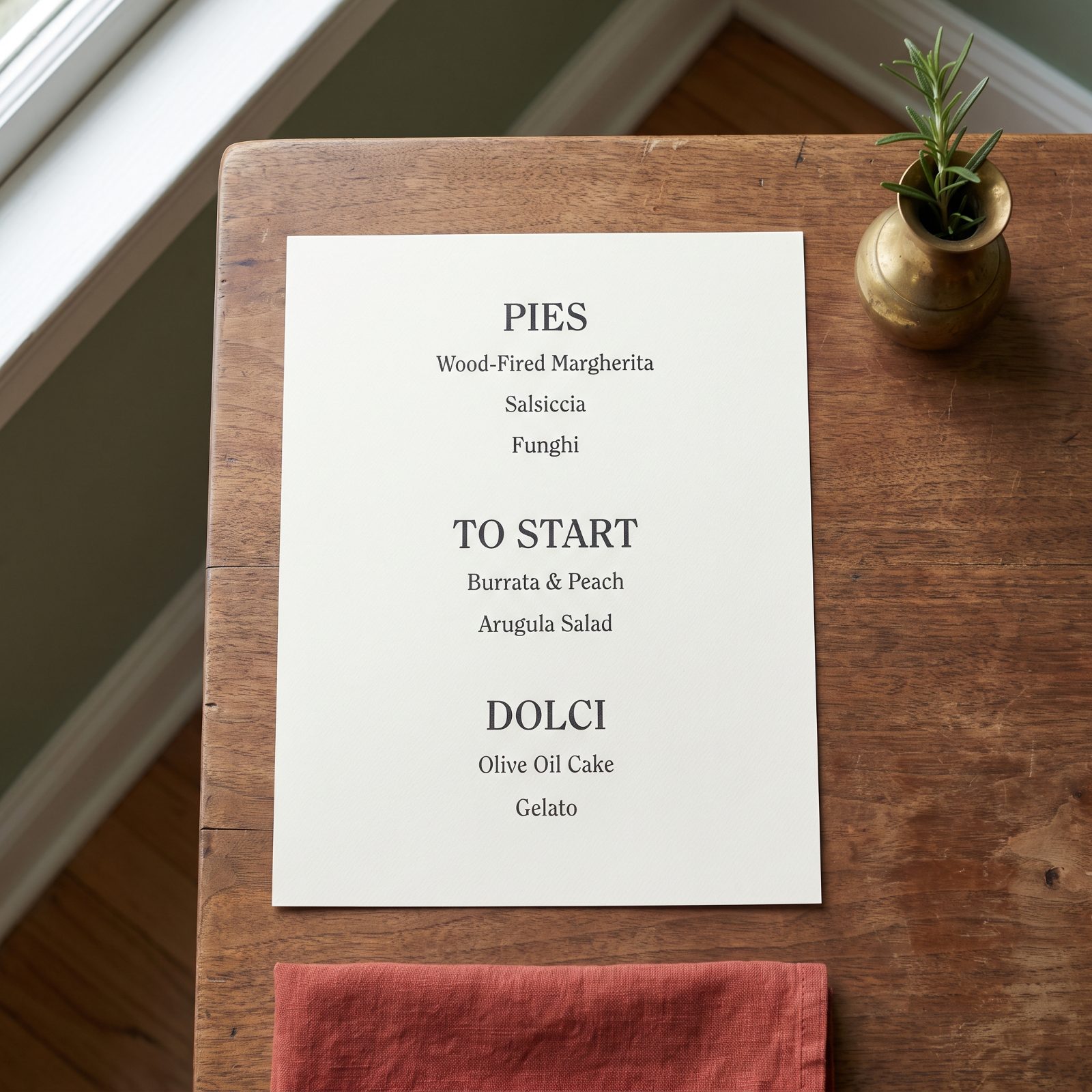 Proves It Does: A One-Page Menu Built Around a Single Specialty