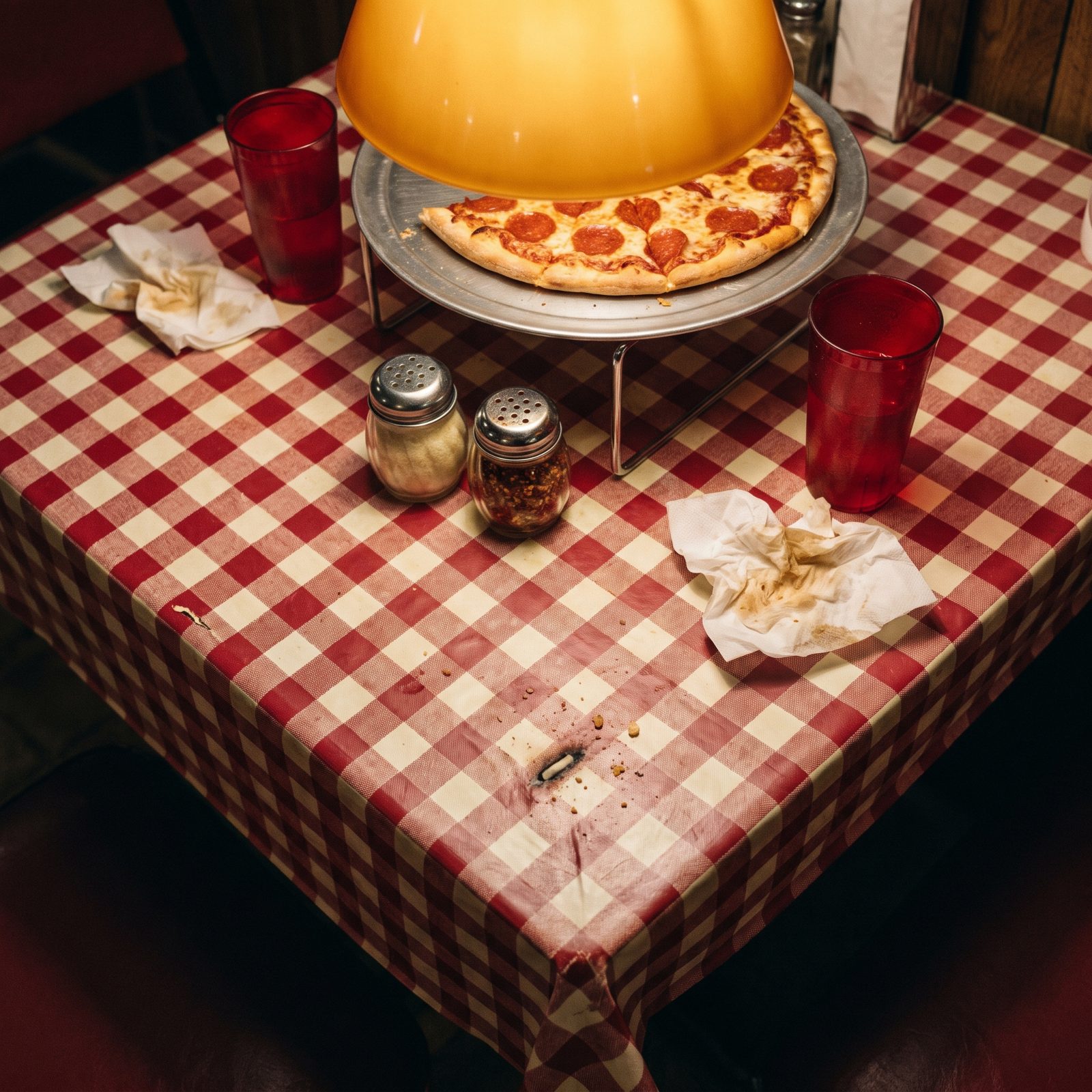 The Red-and-White Checkered Vinyl Tablecloth